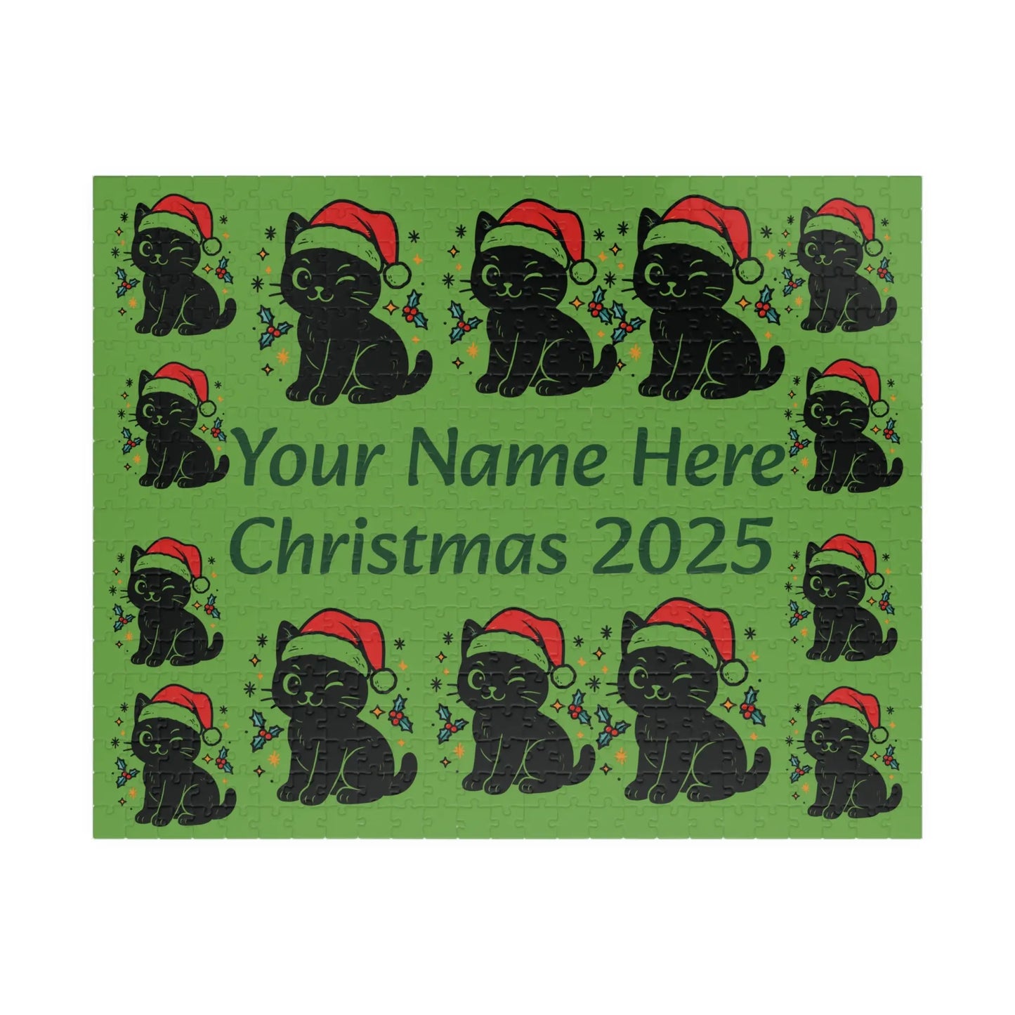 Personalized Christmas Puppy Puzzle Printify