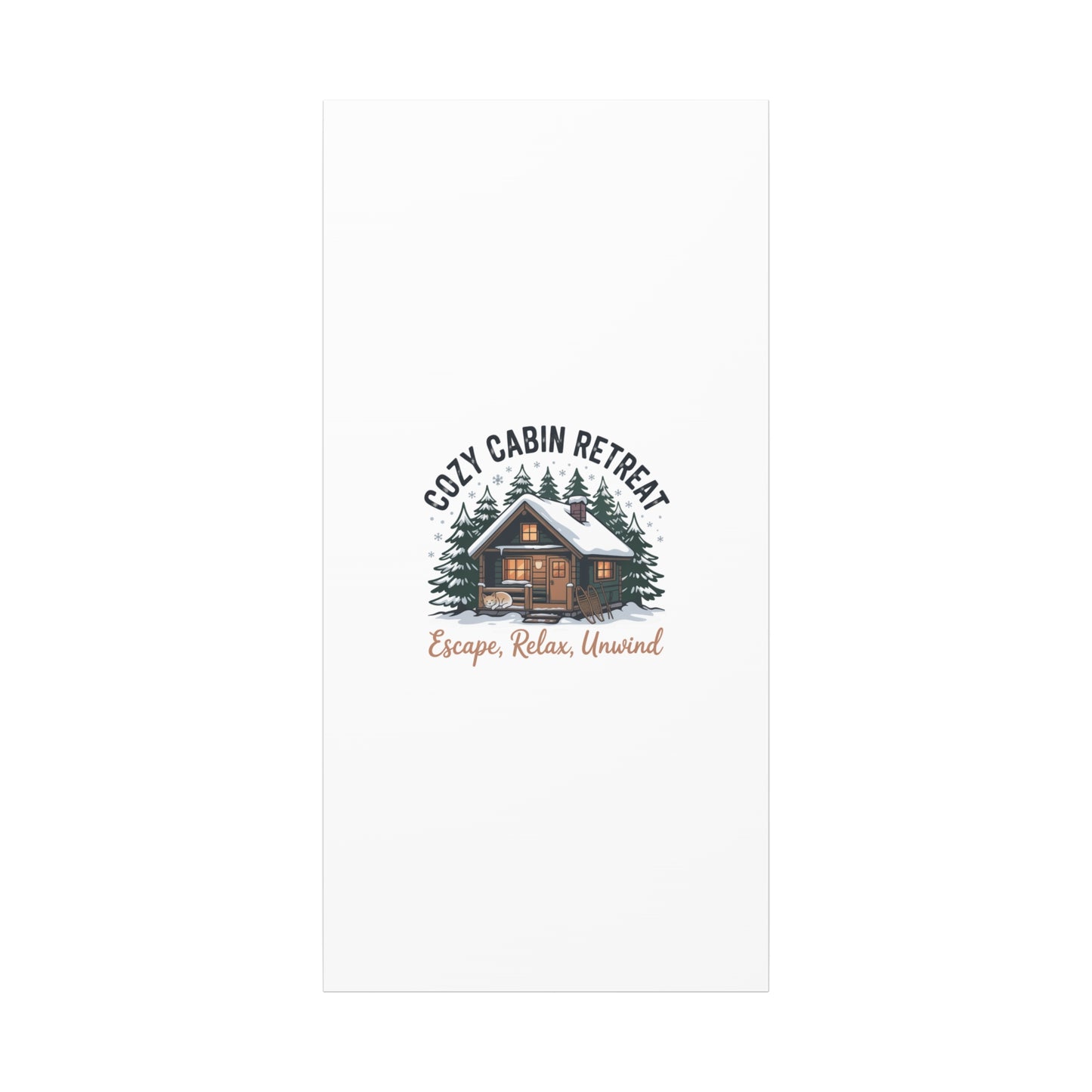 Cozy Cabin Retreat Log Cabin Art Print | Matte Canvas Stretched, 1.25" Printify