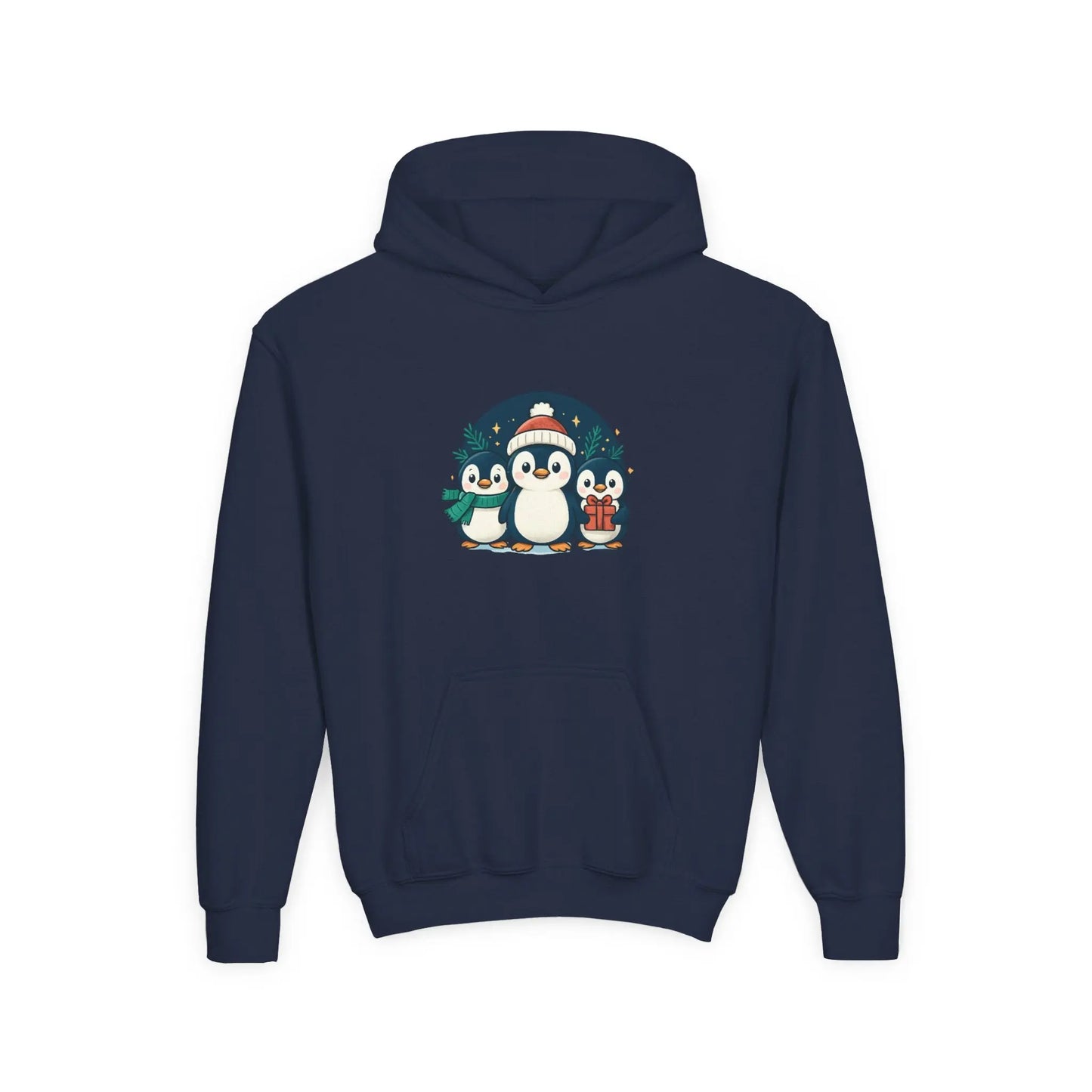 Kids Penguin Family Hoodie — Cute Holiday Winter Graphic Sweatshirt Printify