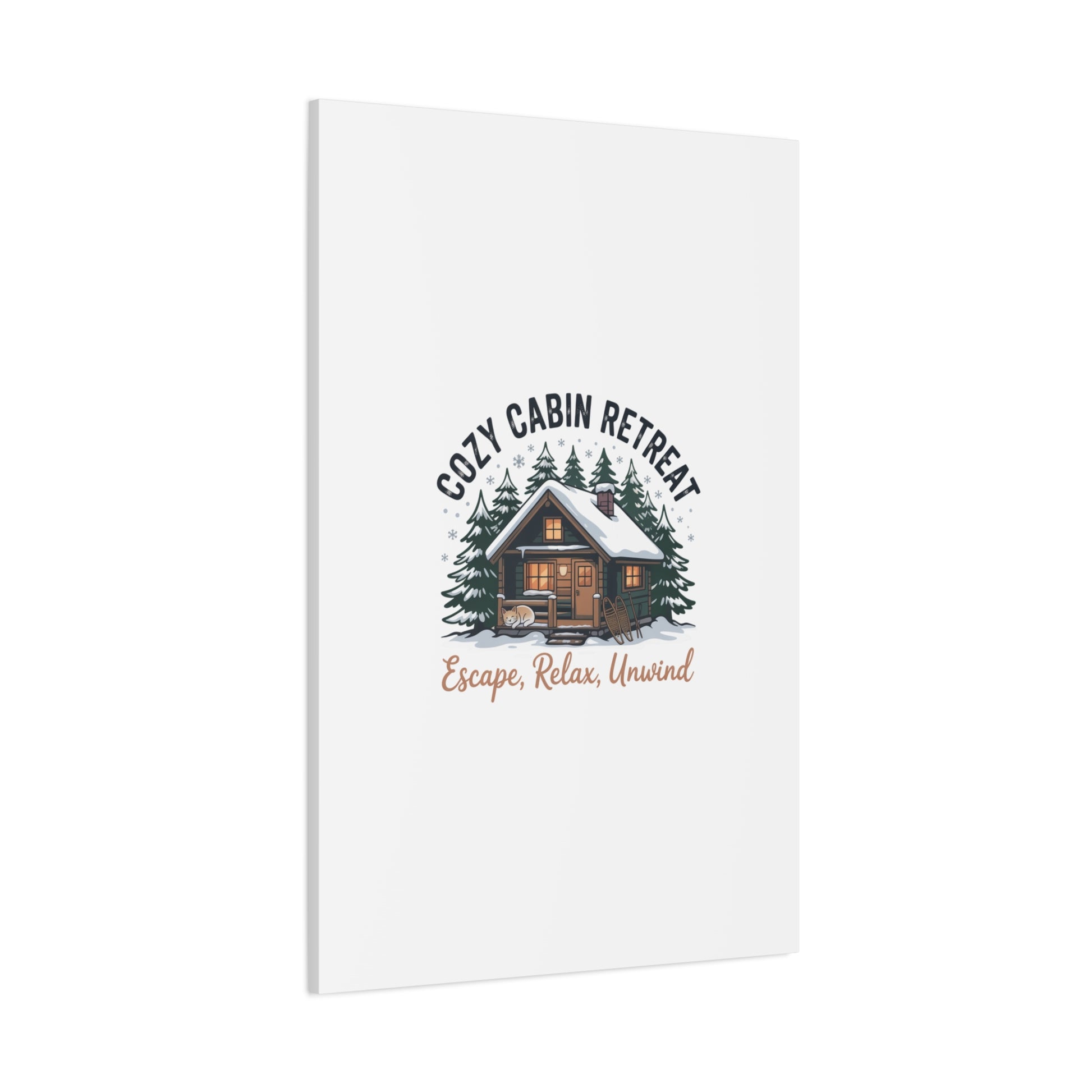 Cozy Cabin Retreat Log Cabin Art Print | Matte Canvas Stretched, 1.25" Printify