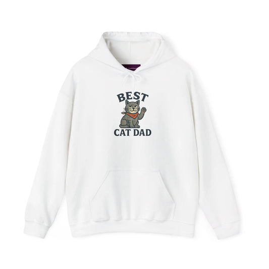 Best Cat Dad Hooded Sweatshirt, Cat Lover Gift, Funny Sweatshirt, Pet Dad Apparel, Cozy Cat Dad Hoodie Printify