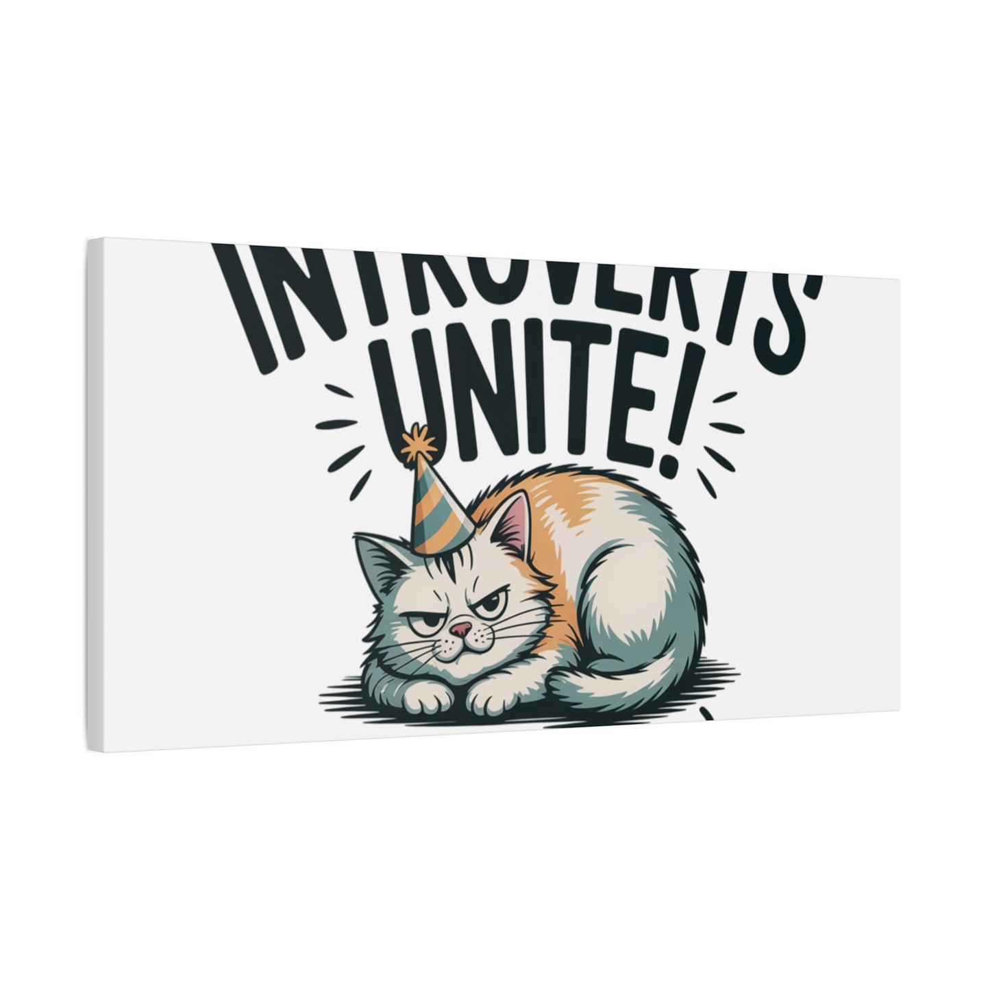 Introverts Unite (In the Corner) Matte Canvas | Funny Holiday Decor, Party Survival Humor Printify