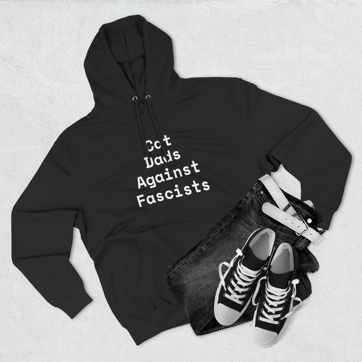 Cat Dads Against Fascists Hoodie Printify