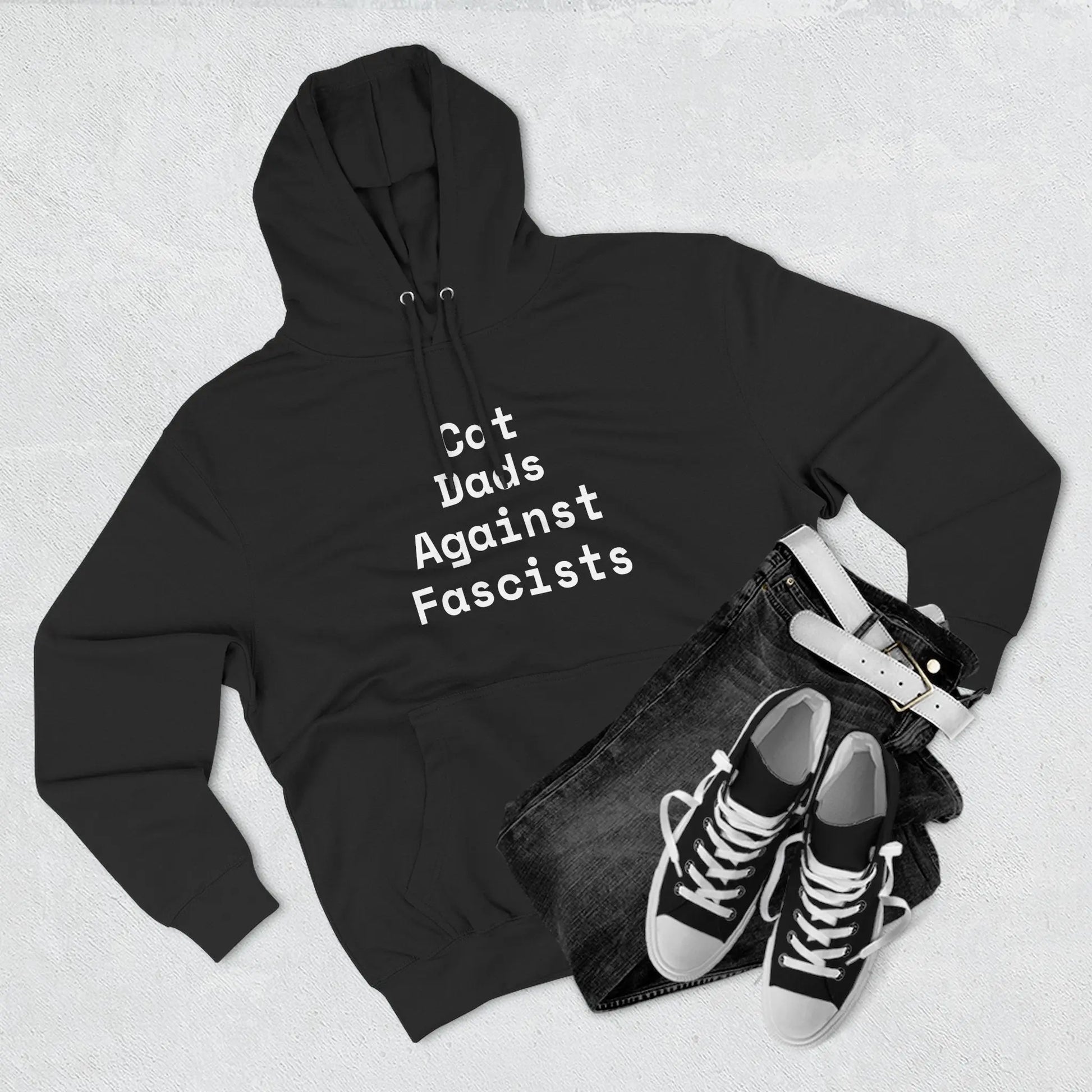 Cat Dads Against Fascists Hoodie Printify