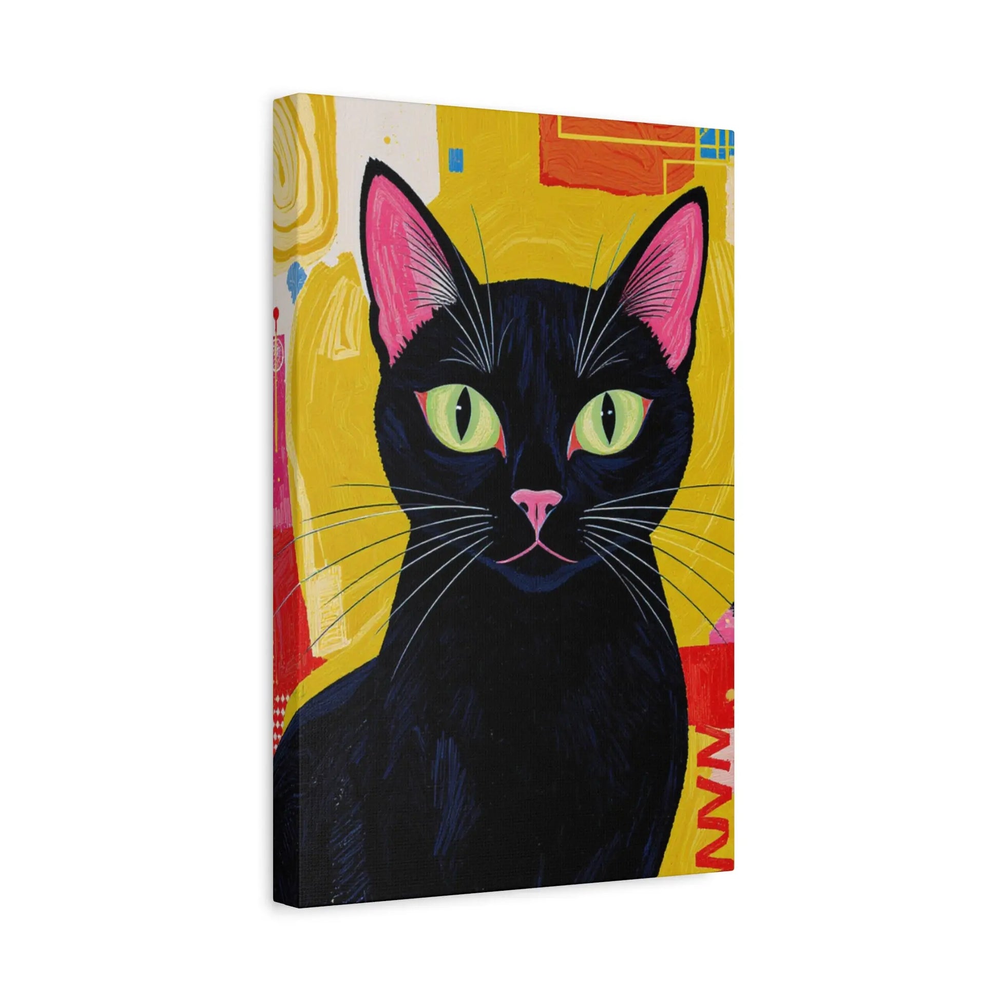 Black Cat Pop Art Matte Canvas Print — Stretched 1.25" Printify