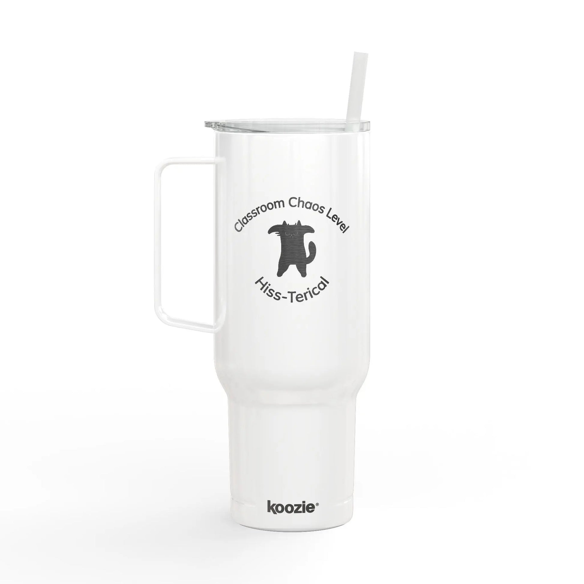 Classroom Chaos Level Hiss-terical 40 oz Insulated Tumbler for Teachers Printify