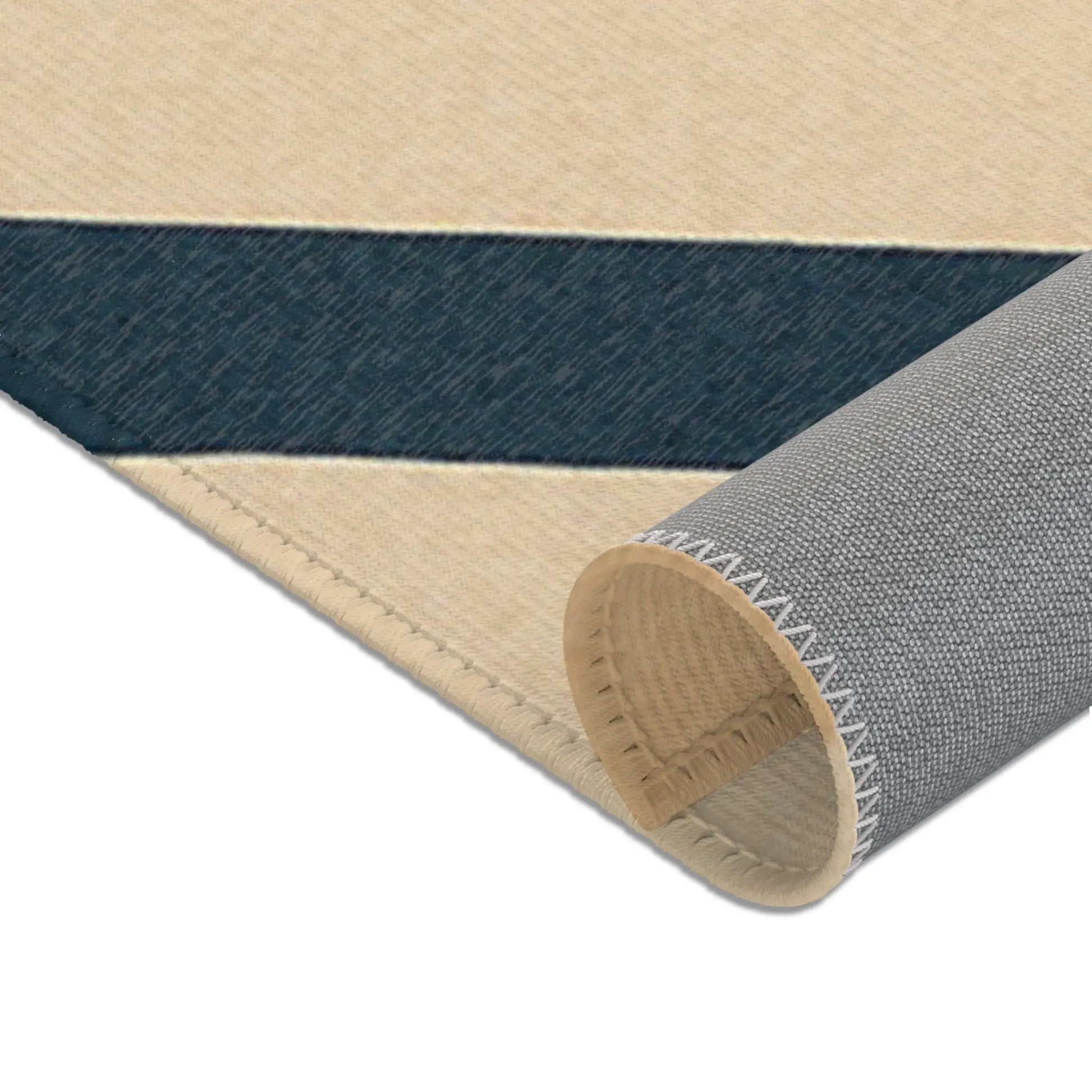 Mid-Century Geometric Area Rug — Retro Abstract Shapes in Teal, Mustard & Coral Printify