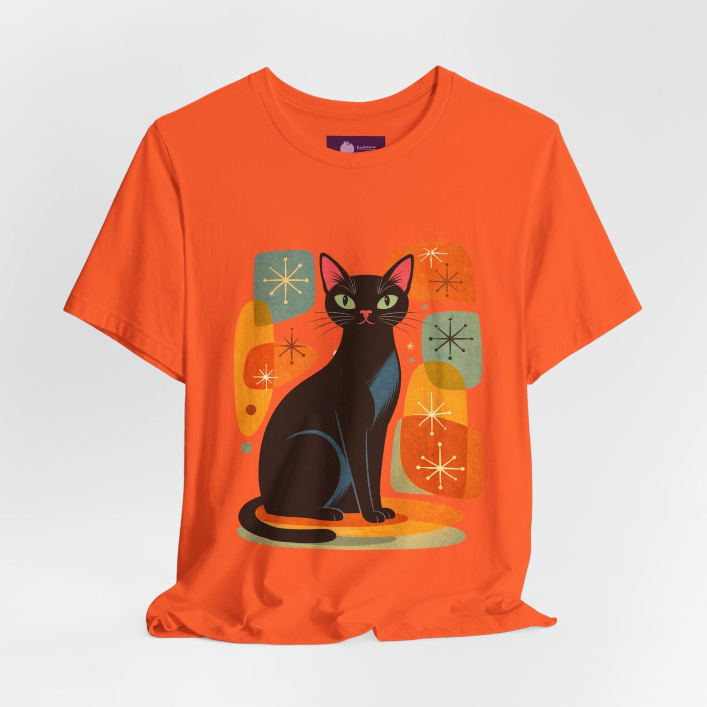 Retro Mid-Century Modern Black Cat T-Shirt