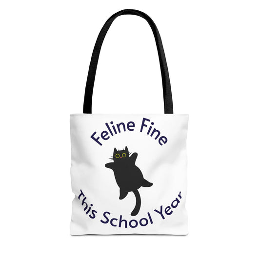 Teacher Tote Bag - Feline Fine This School Year Printify