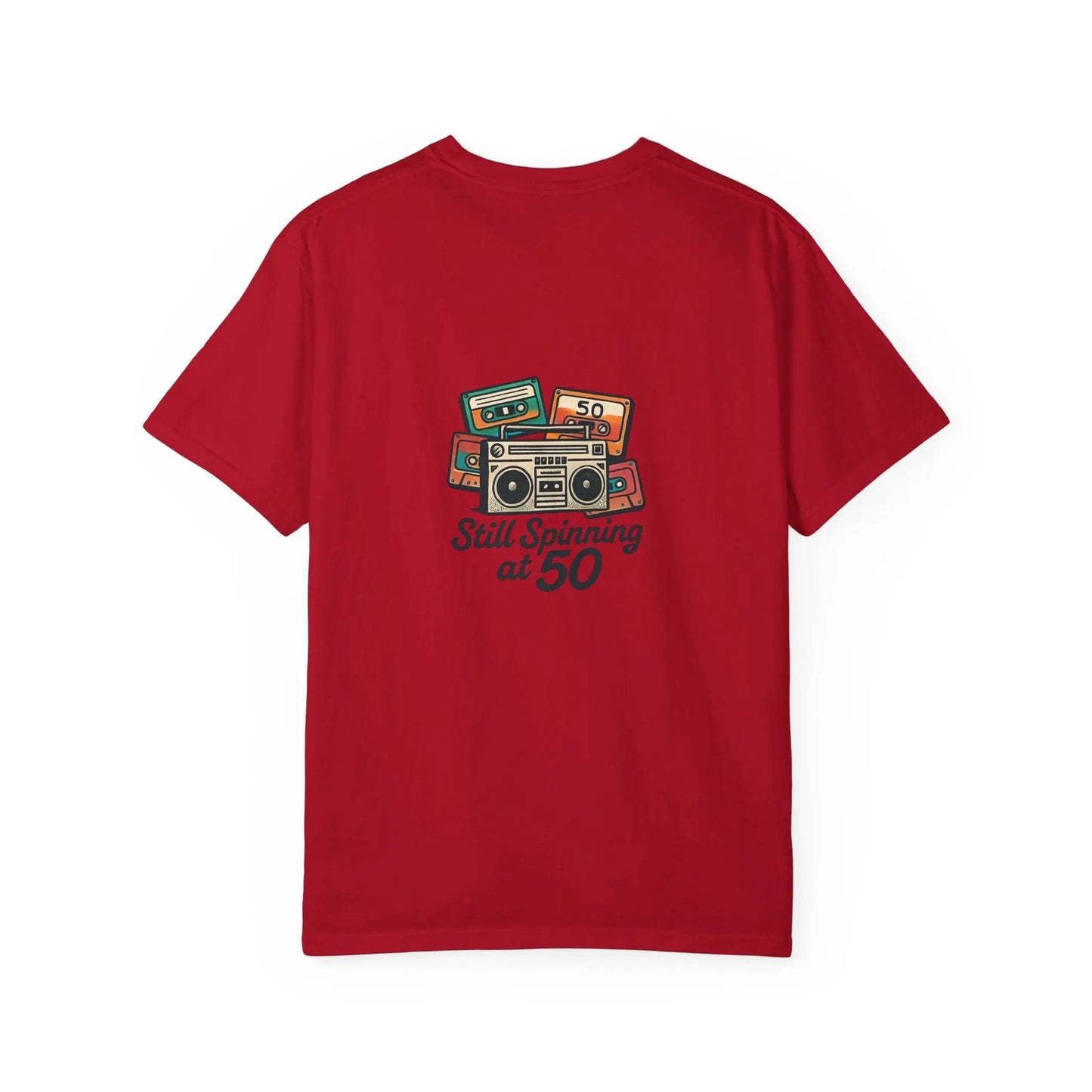 Crew T-Shirt - 'Still Spinning at 50' Retro Boombox Tee Printify