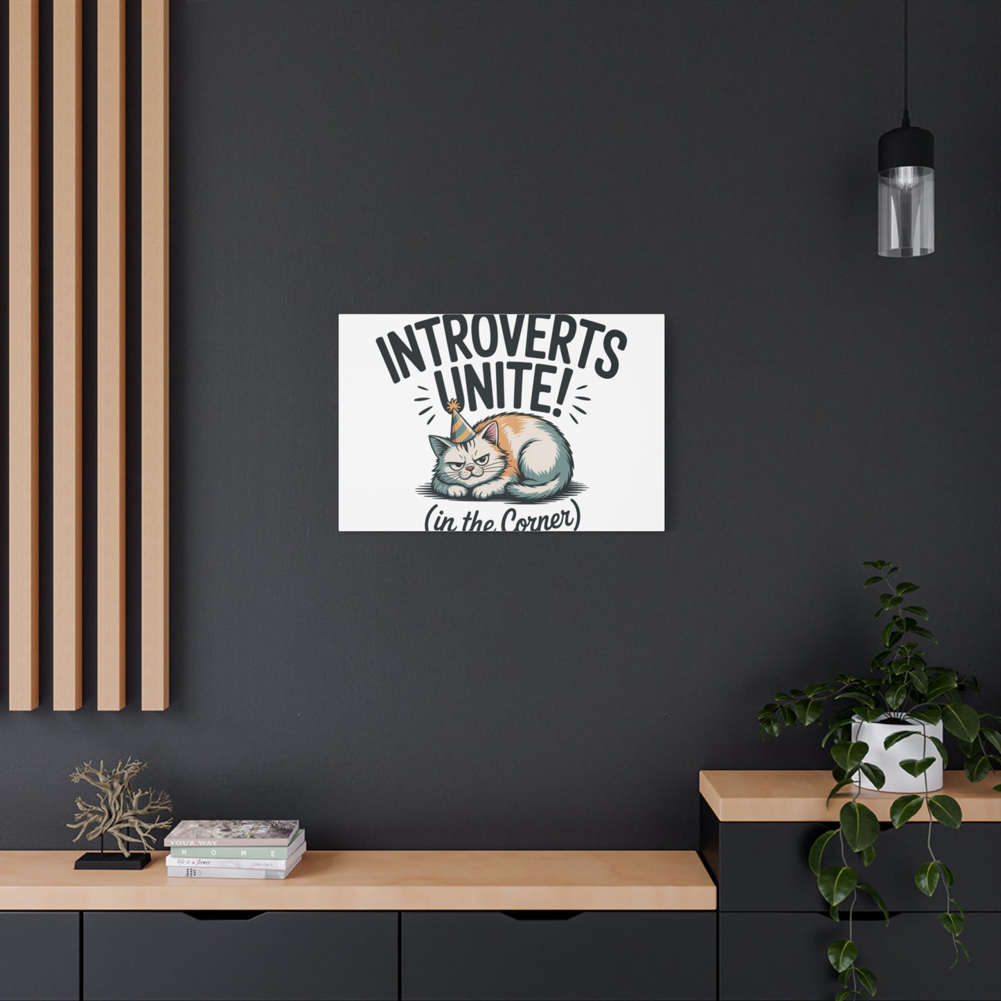 Introverts Unite (In the Corner) Matte Canvas | Funny Holiday Decor, Party Survival Humor Printify