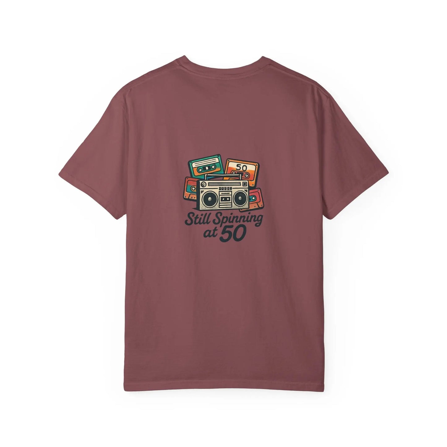Crew T-Shirt - 'Still Spinning at 50' Retro Boombox Tee Printify