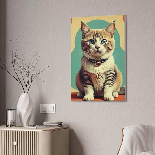 Blue-Eyed Tabby Cat Canvas Art – Stretched 1.5" Wall Décor Printify