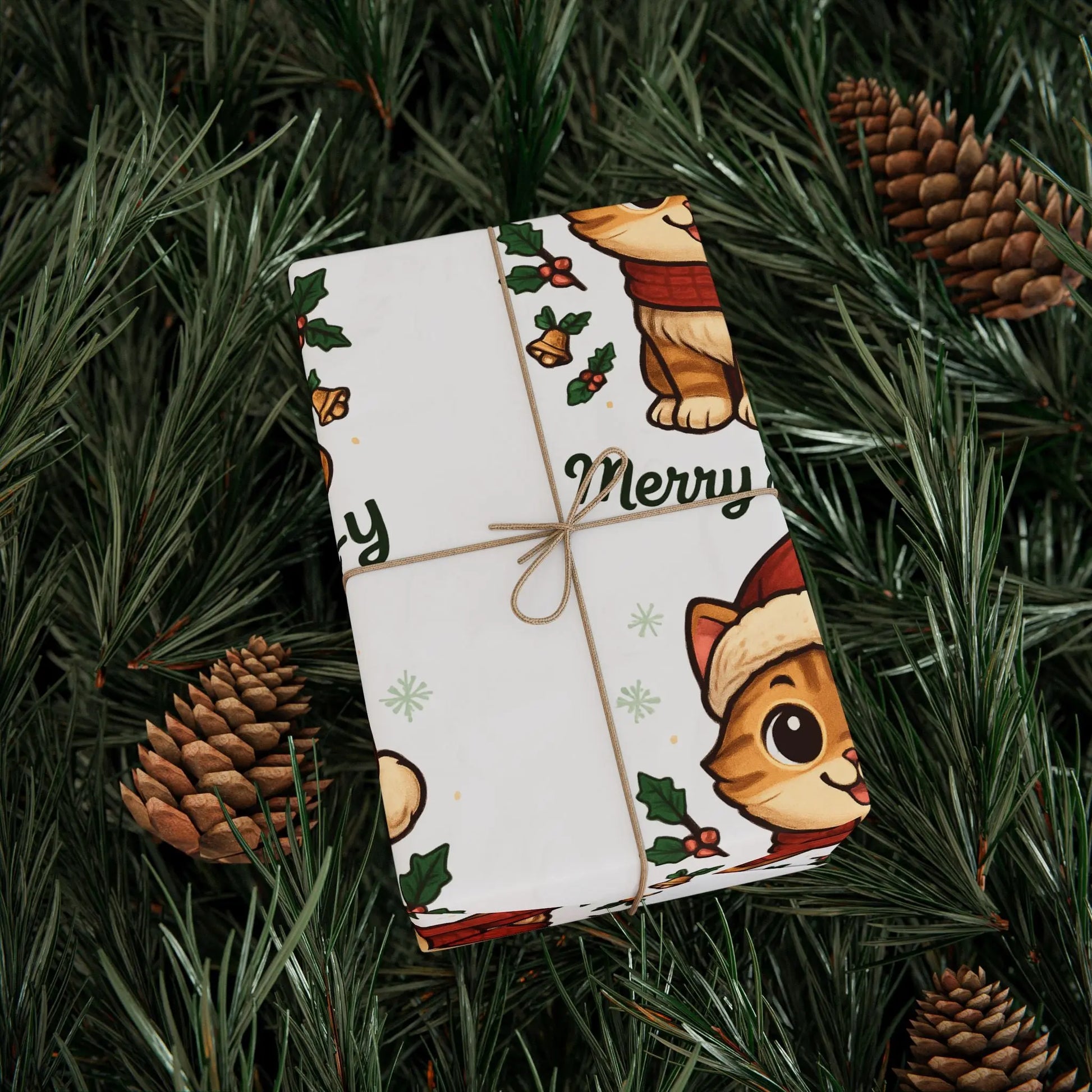 Wrapping Paper Roll - Festive Animal Printify