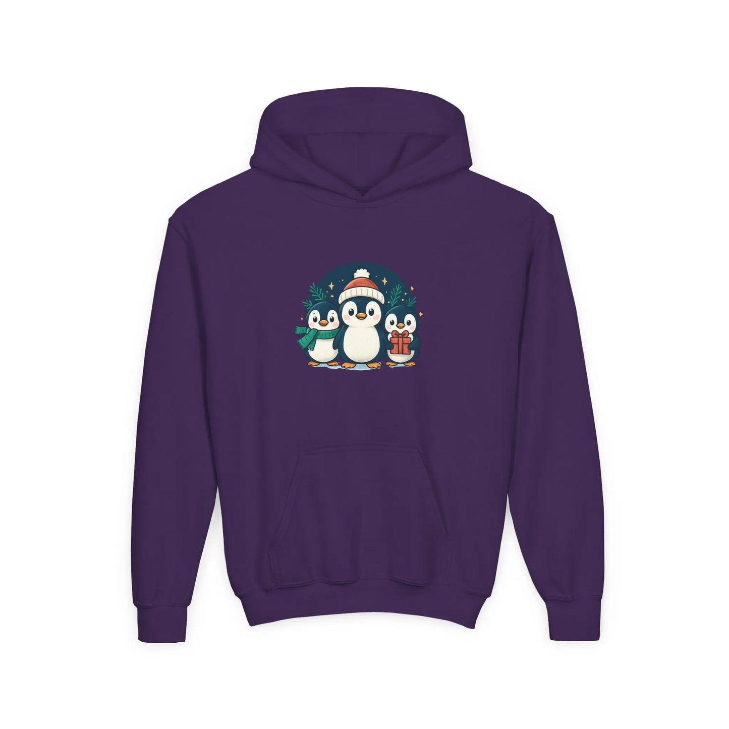 Kids Penguin Family Hoodie — Cute Holiday Winter Graphic Sweatshirt Printify