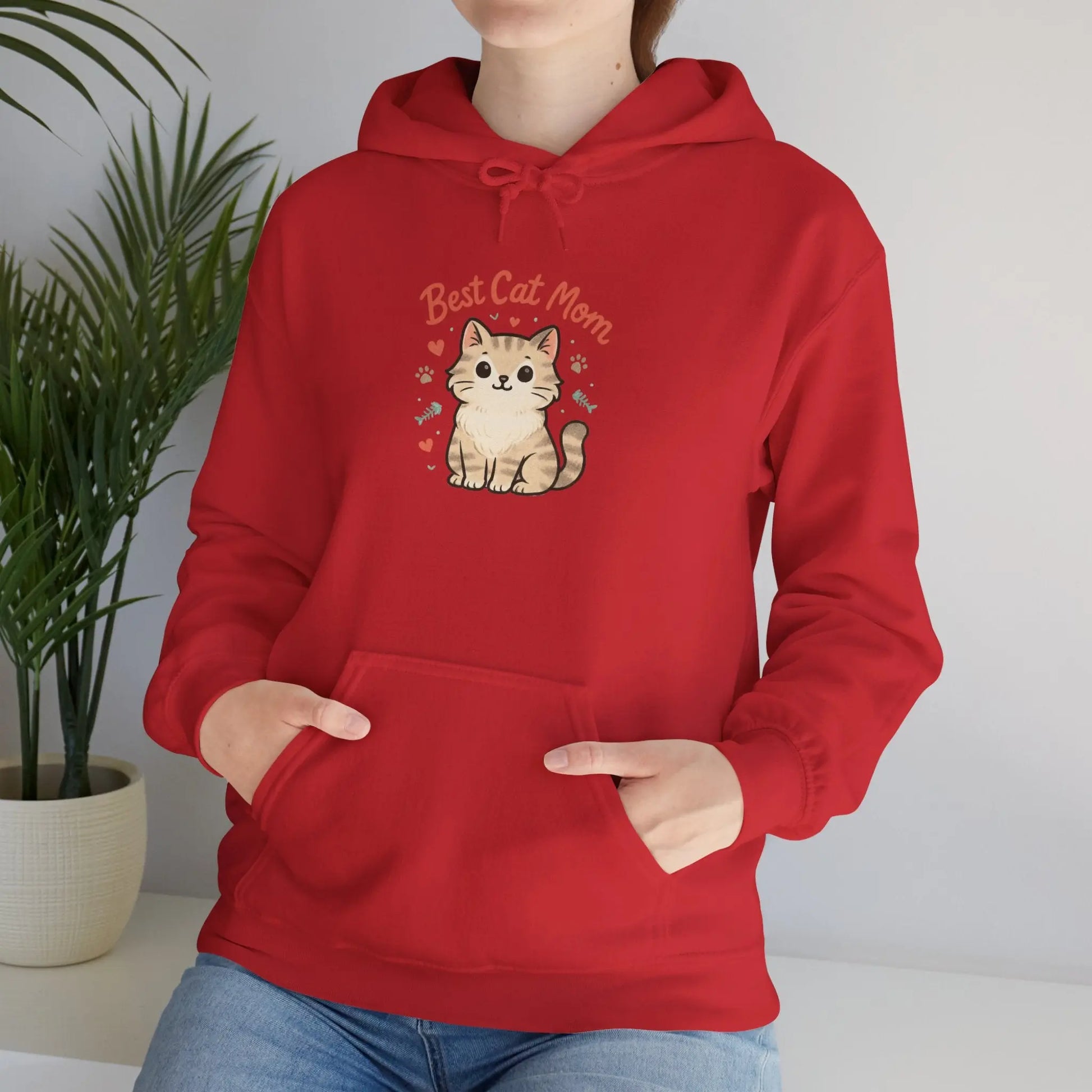 Cute Cat Mom Hoodie, Best Cat Mom Sweatshirt, Gifts for Cat Lovers, Cozy Animal Sweatshirt, Unisex Cat Apparel Printify