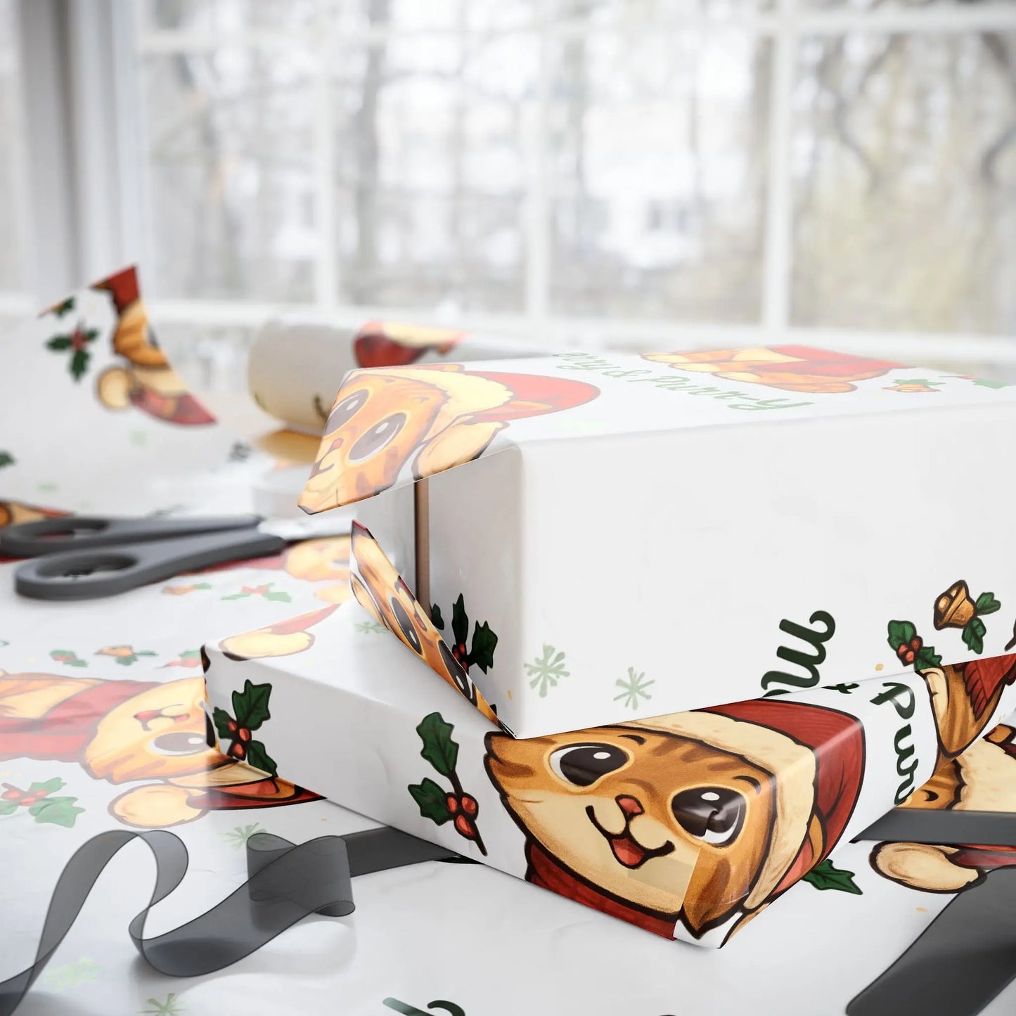 Wrapping Paper Roll - Festive Animal Printify