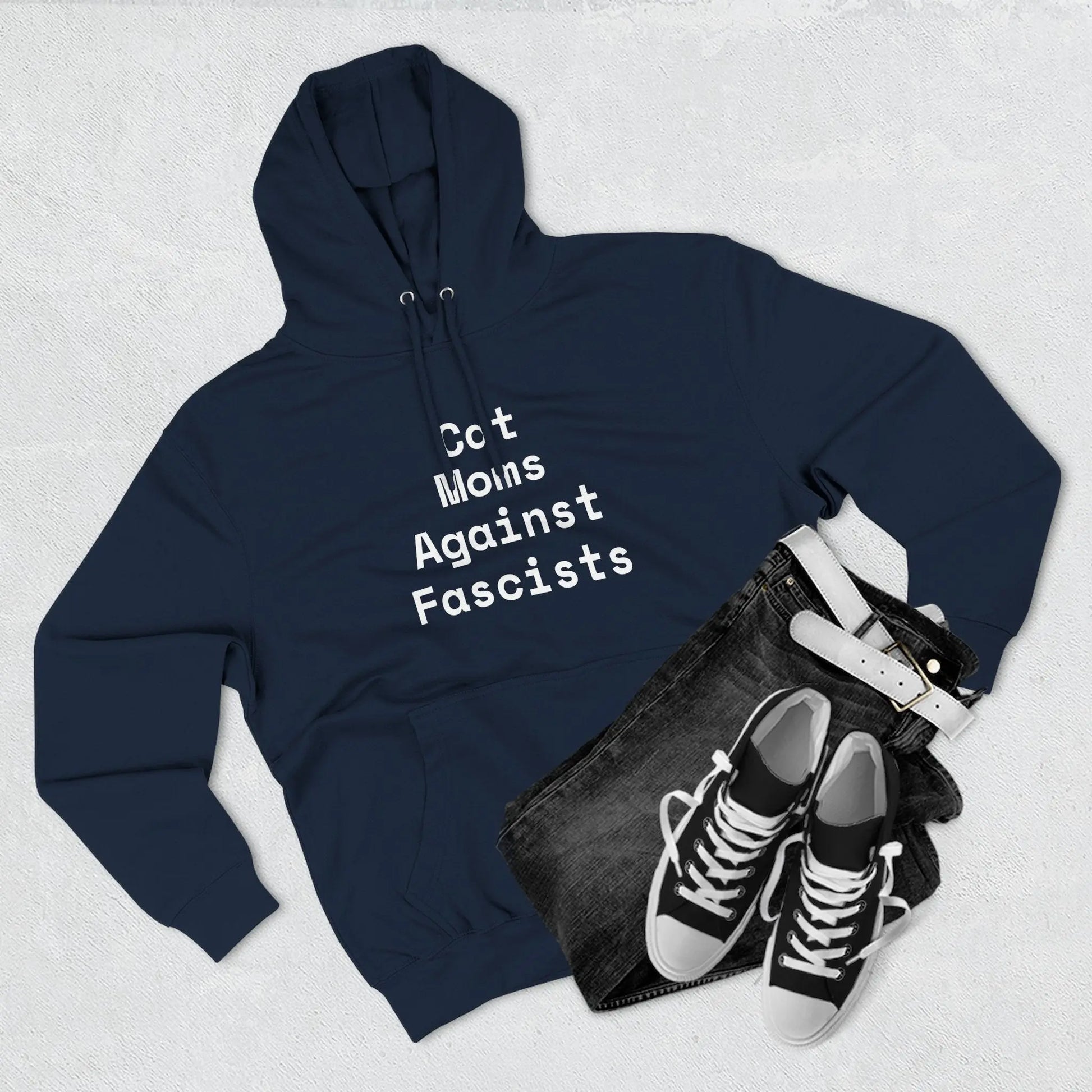Cat Moms Against Fascists Hoodie Printify