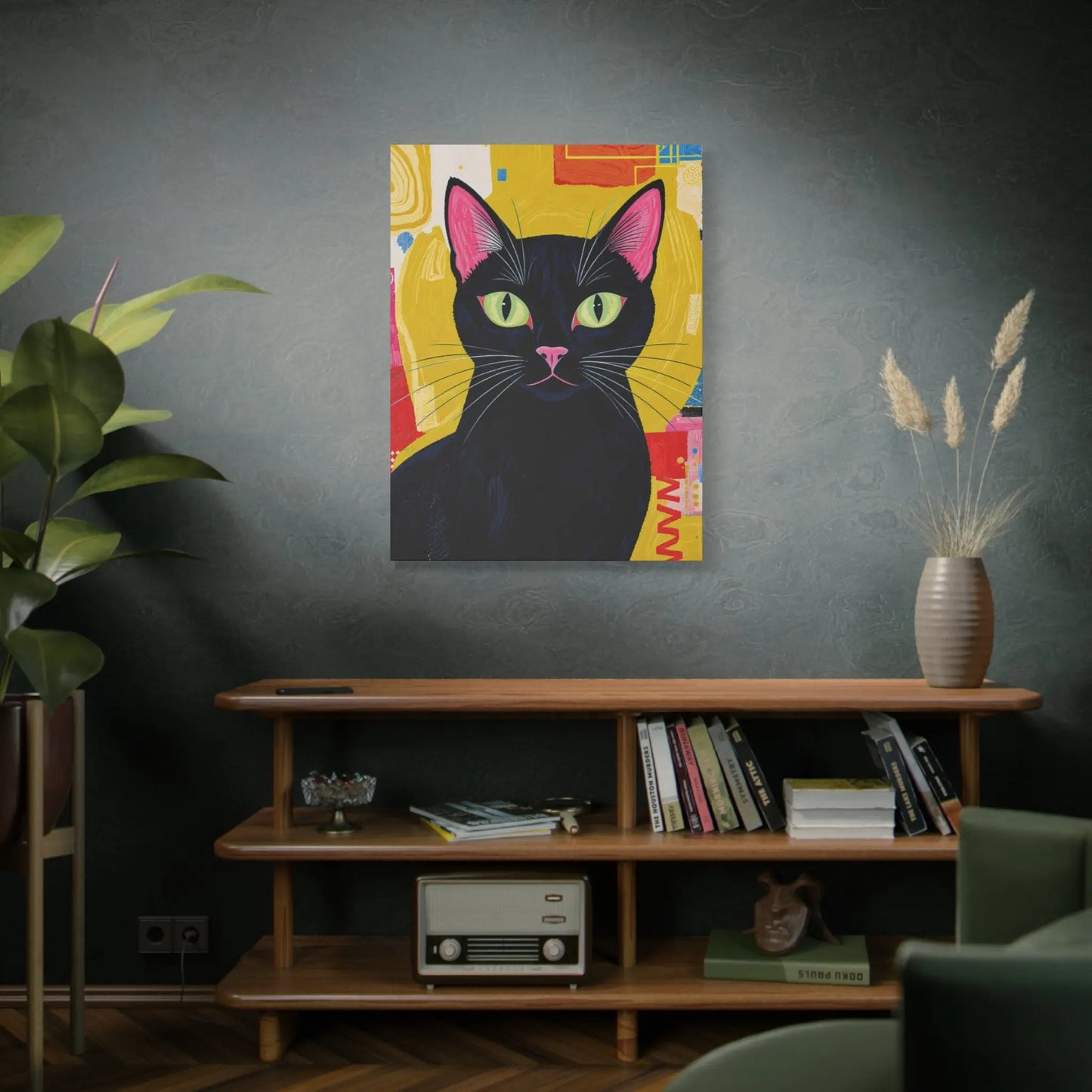 Black Cat Pop Art Matte Canvas Print — Stretched 1.25" Printify