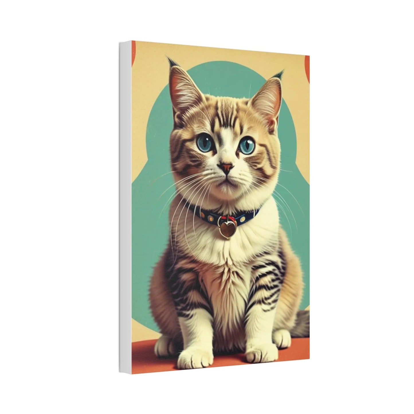 Blue-Eyed Tabby Cat Canvas Art – Stretched 1.5" Wall Décor Printify