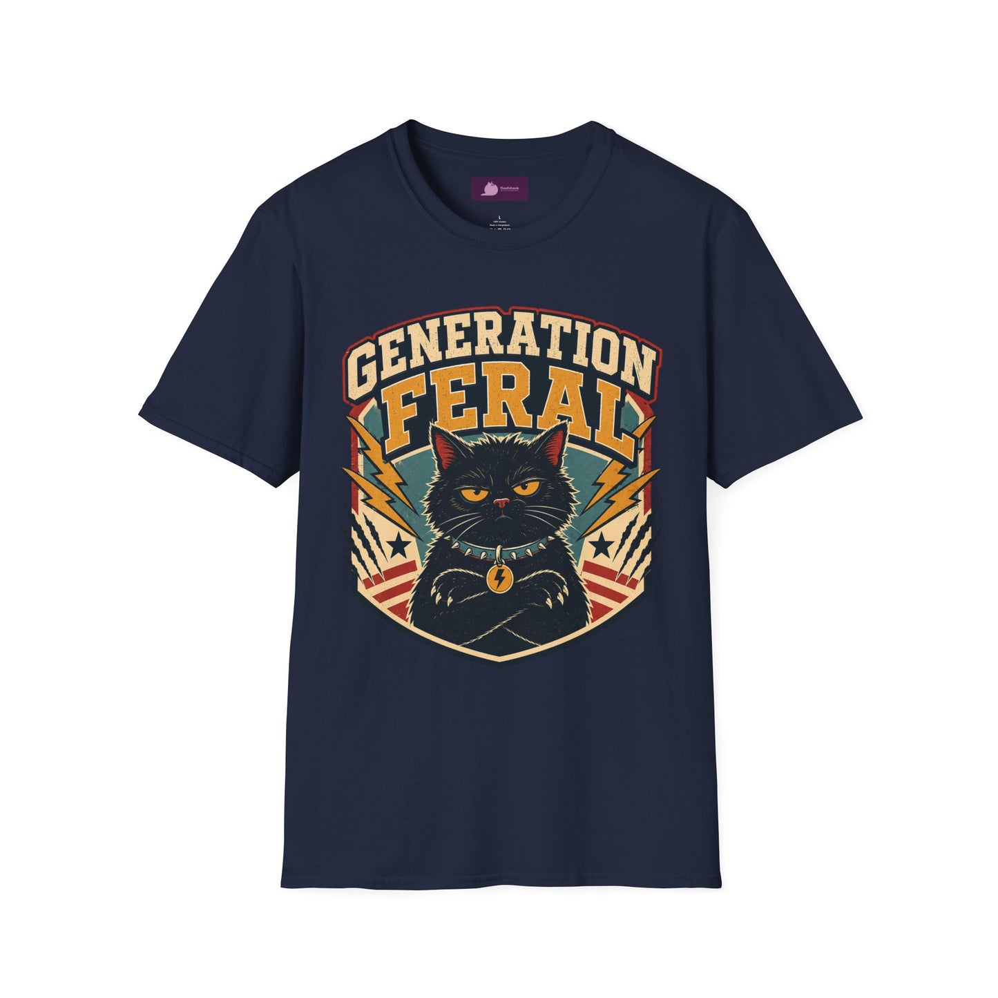 Generation Feral Cat T-Shirt — Retro Moody Cat Graphic Tee