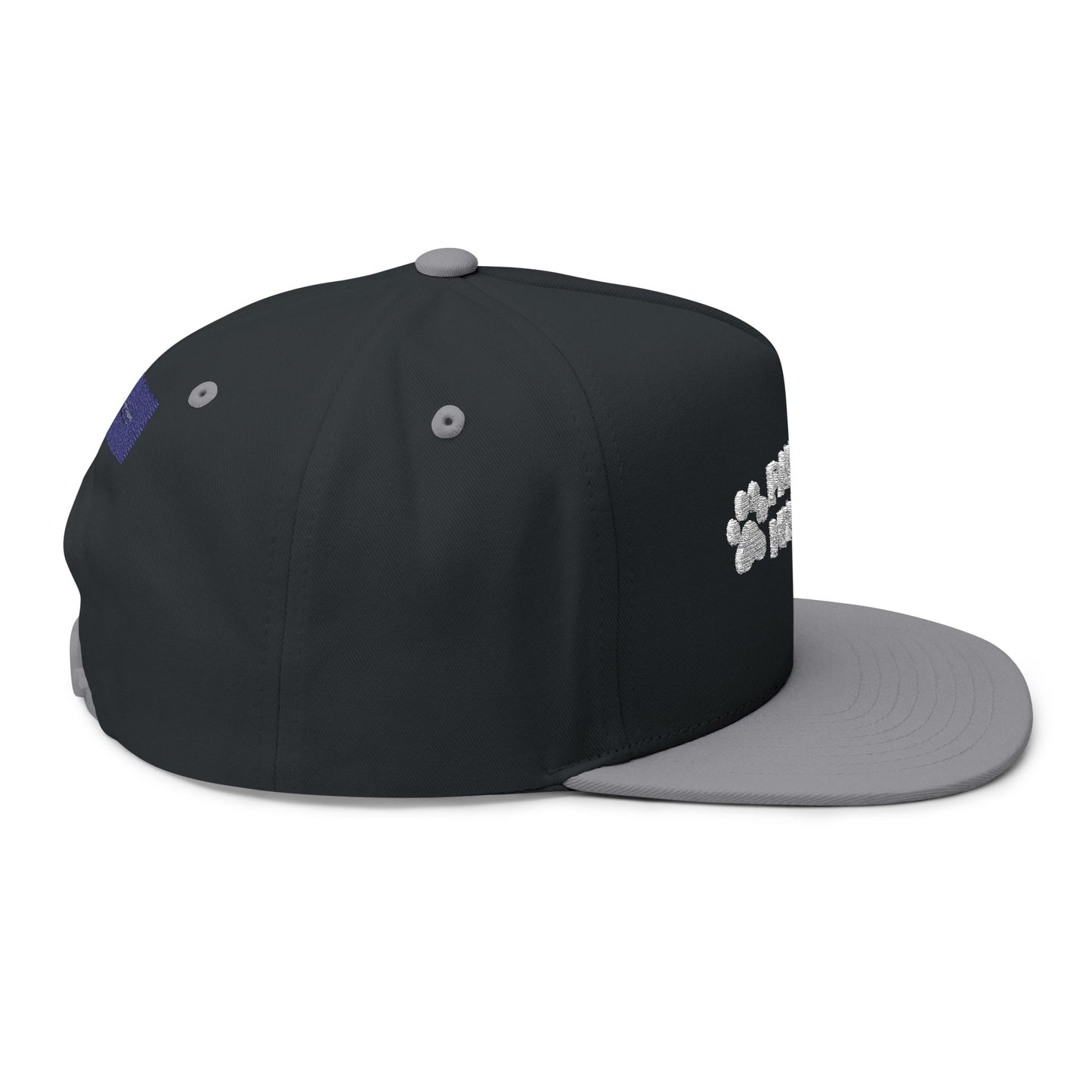 Paws Off My Rights Flat Bill Cap — Embroidered Cat Paw Freedom Hat
