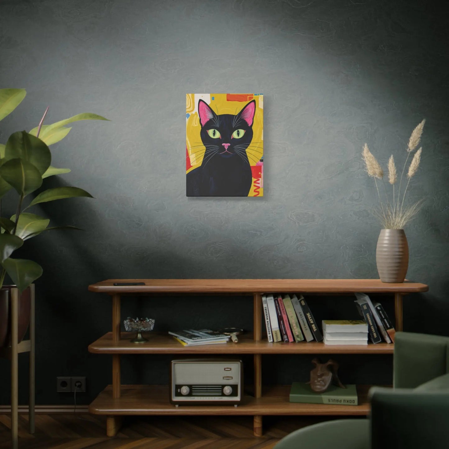 Black Cat Pop Art Matte Canvas Print — Stretched 1.25" Printify