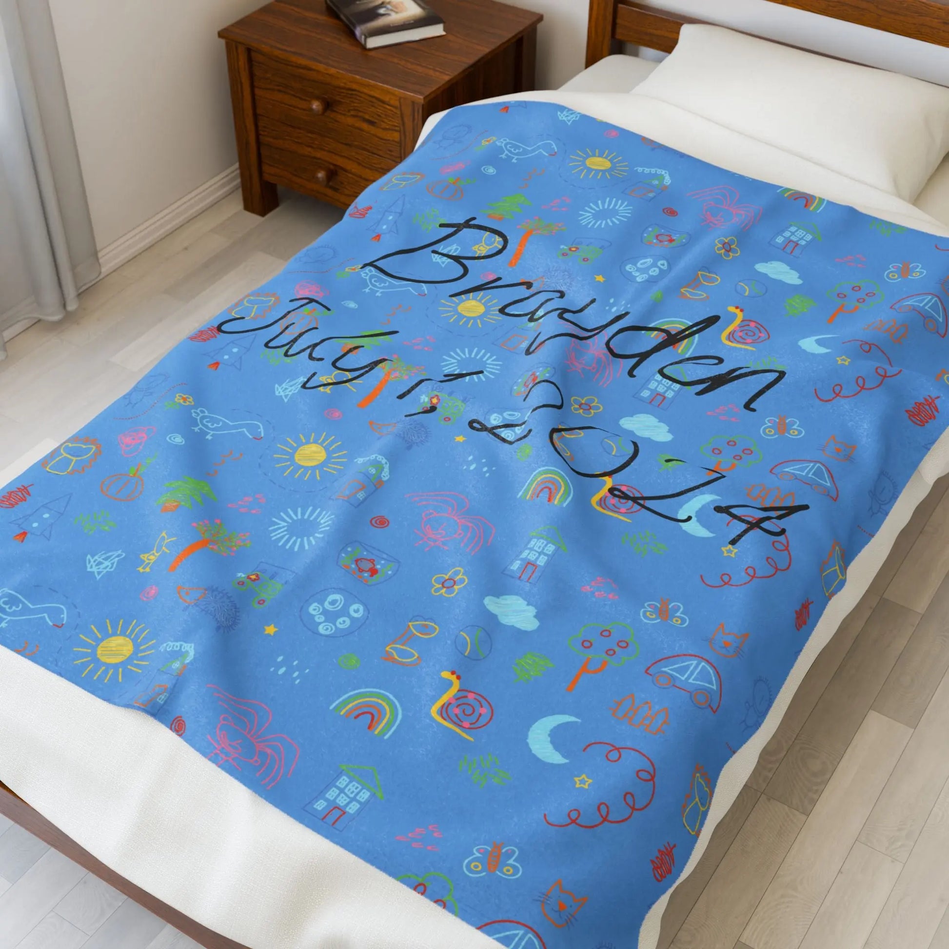 Personalized Velveteen Plush Blanket Printify