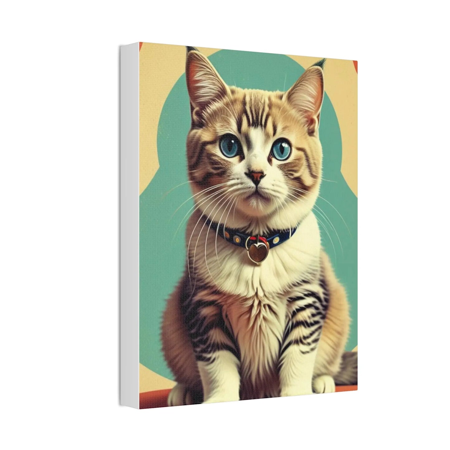 Blue-Eyed Tabby Cat Canvas Art – Stretched 1.5" Wall Décor Printify