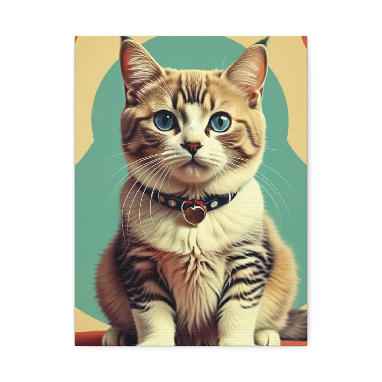 Blue-Eyed Tabby Cat Canvas Art – Stretched 1.5" Wall Décor Printify