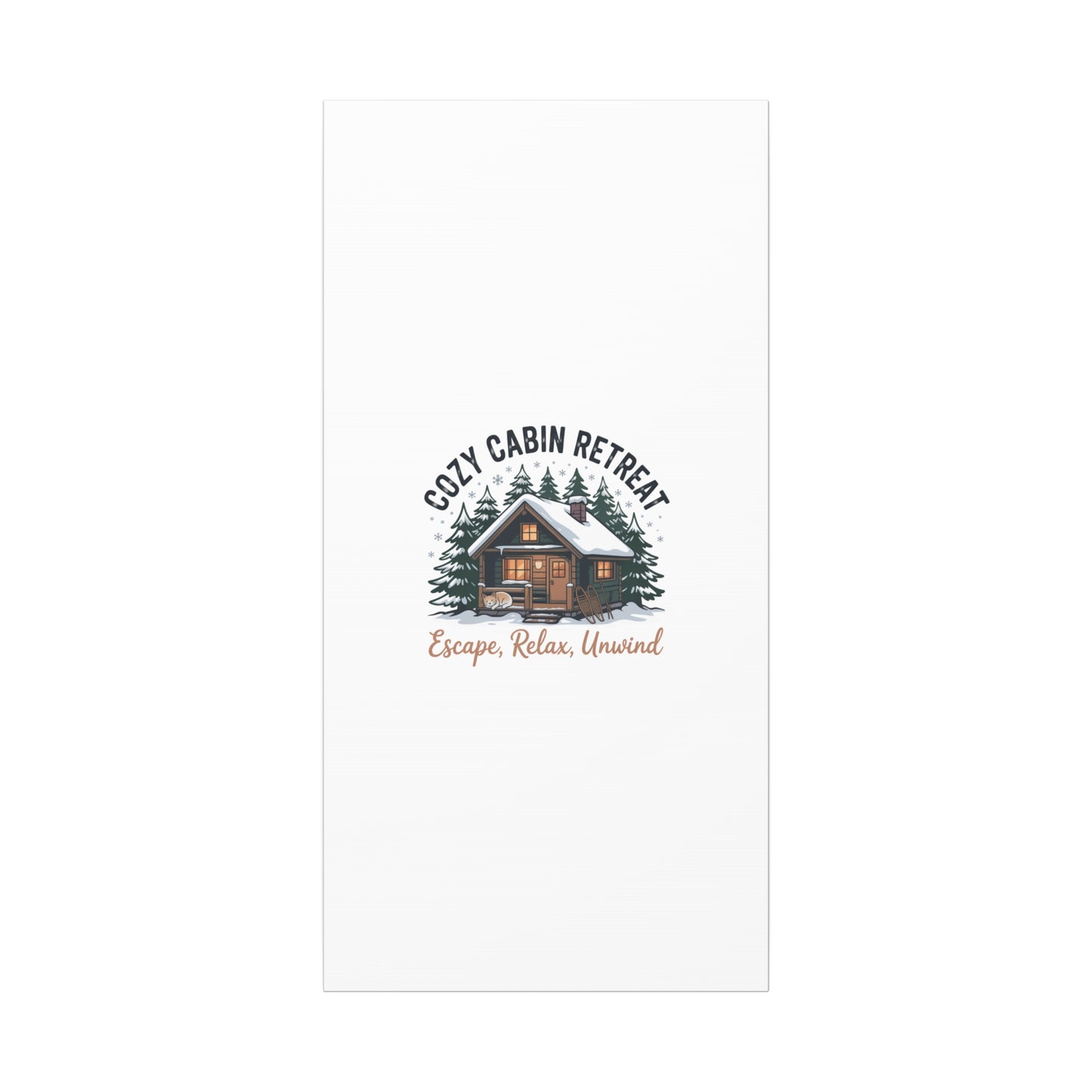 Cozy Cabin Retreat Log Cabin Art Print | Matte Canvas Stretched, 1.25" Printify