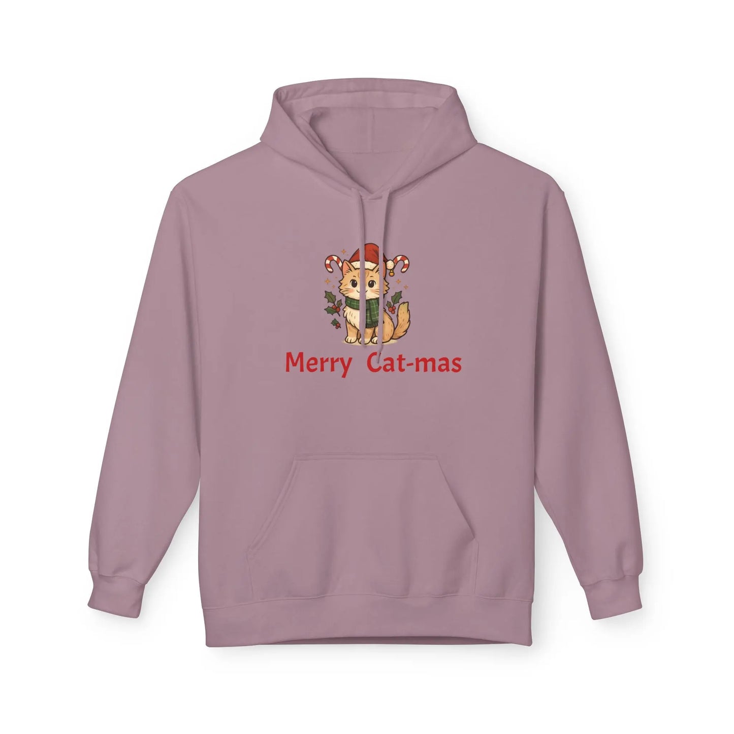 Christmas Cat Hoodie — "Merry Cat-mas" Festive Holiday Pullover Printify