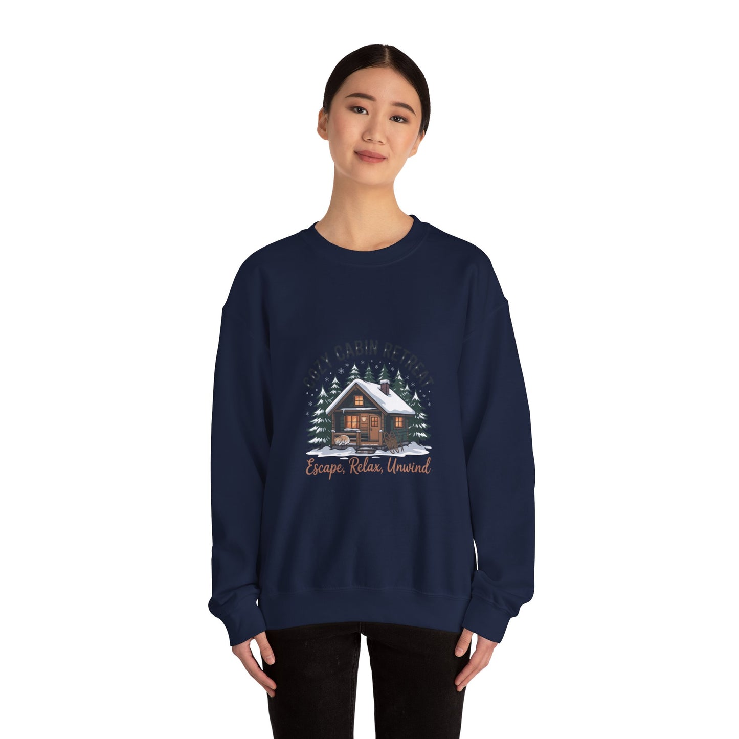 Cozy Cabin Retreat Sweatshirt | cabin vibes shirt, pine tree sweatshirt Printify