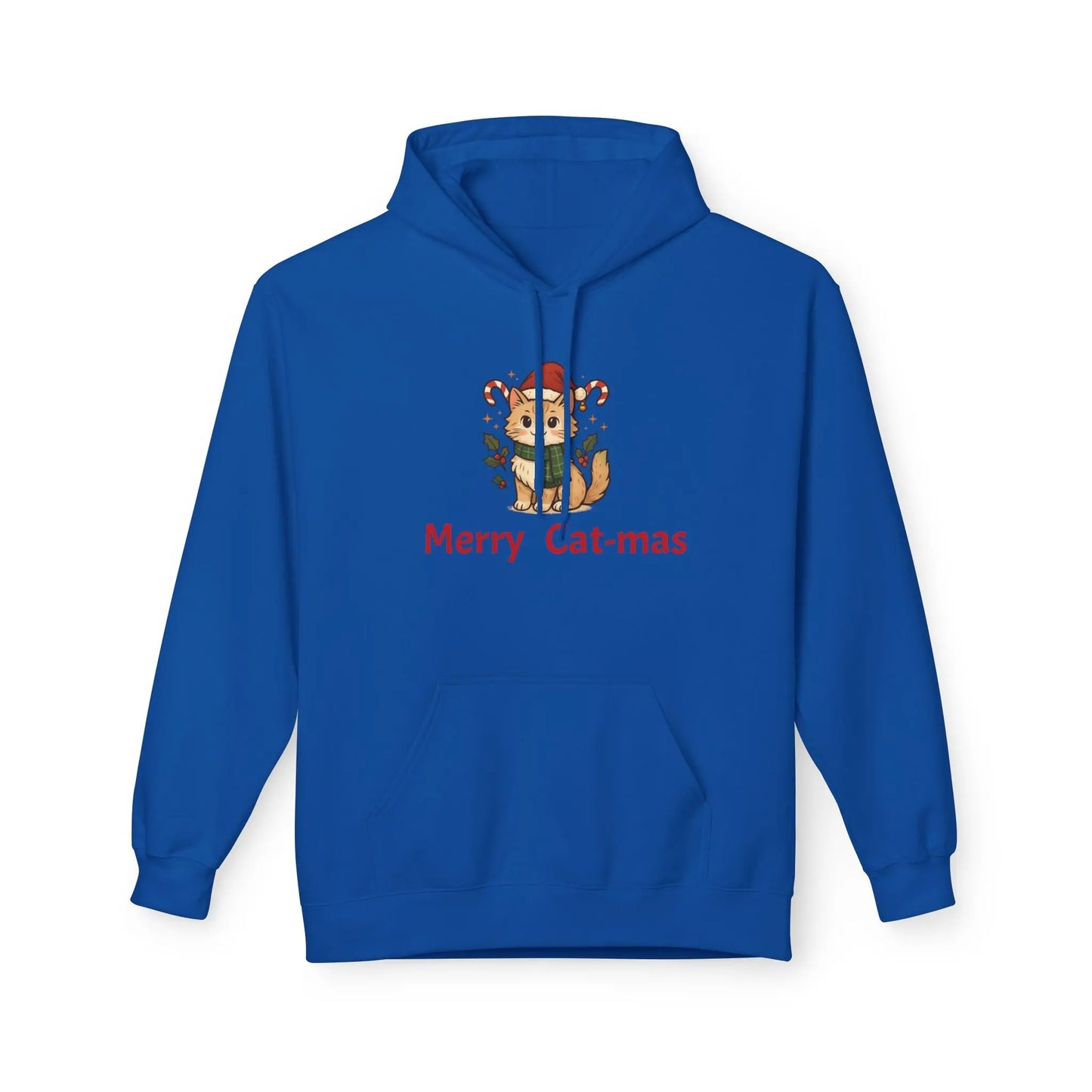 Christmas Cat Hoodie — "Merry Cat-mas" Festive Holiday Pullover Printify