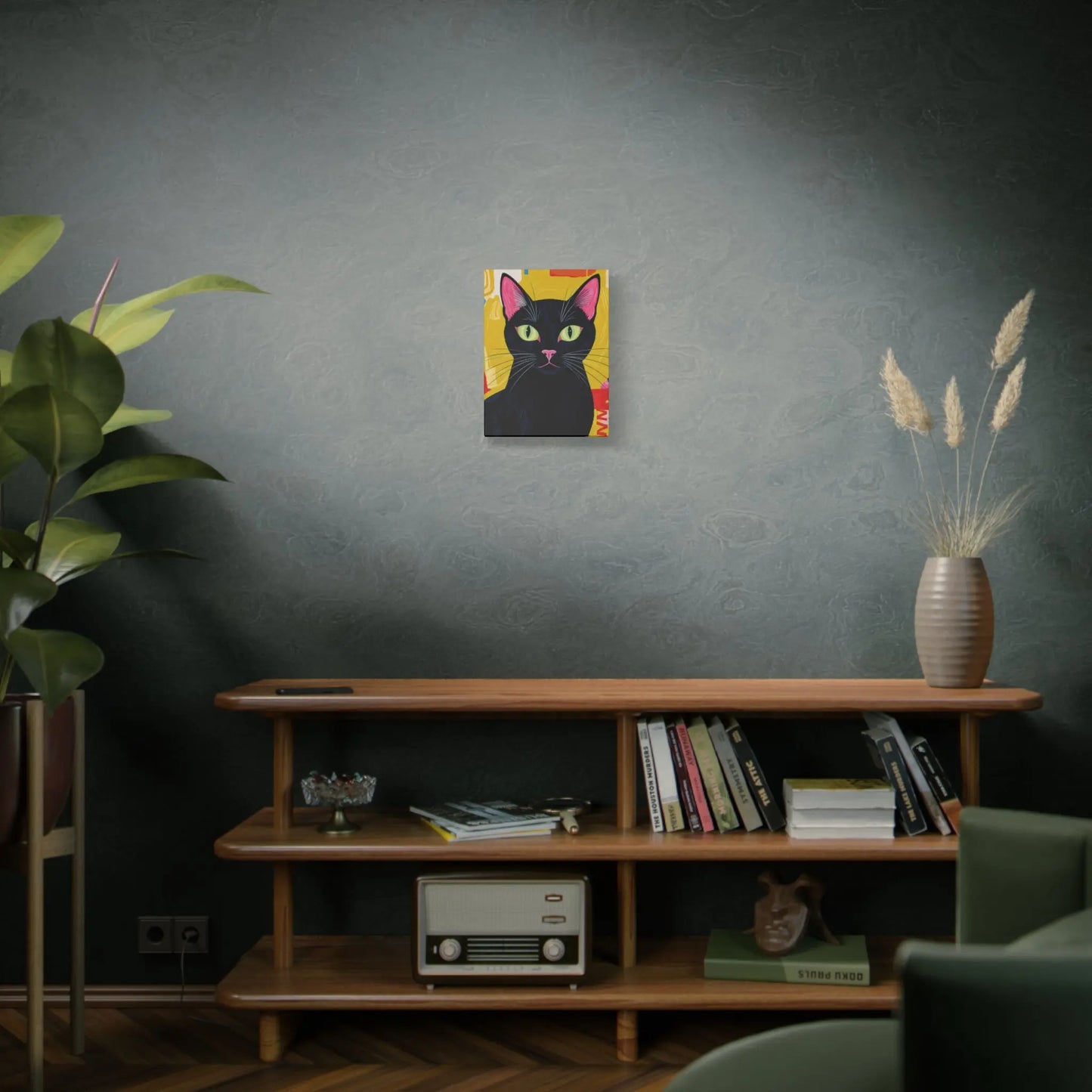 Black Cat Pop Art Matte Canvas Print — Stretched 1.25" Printify