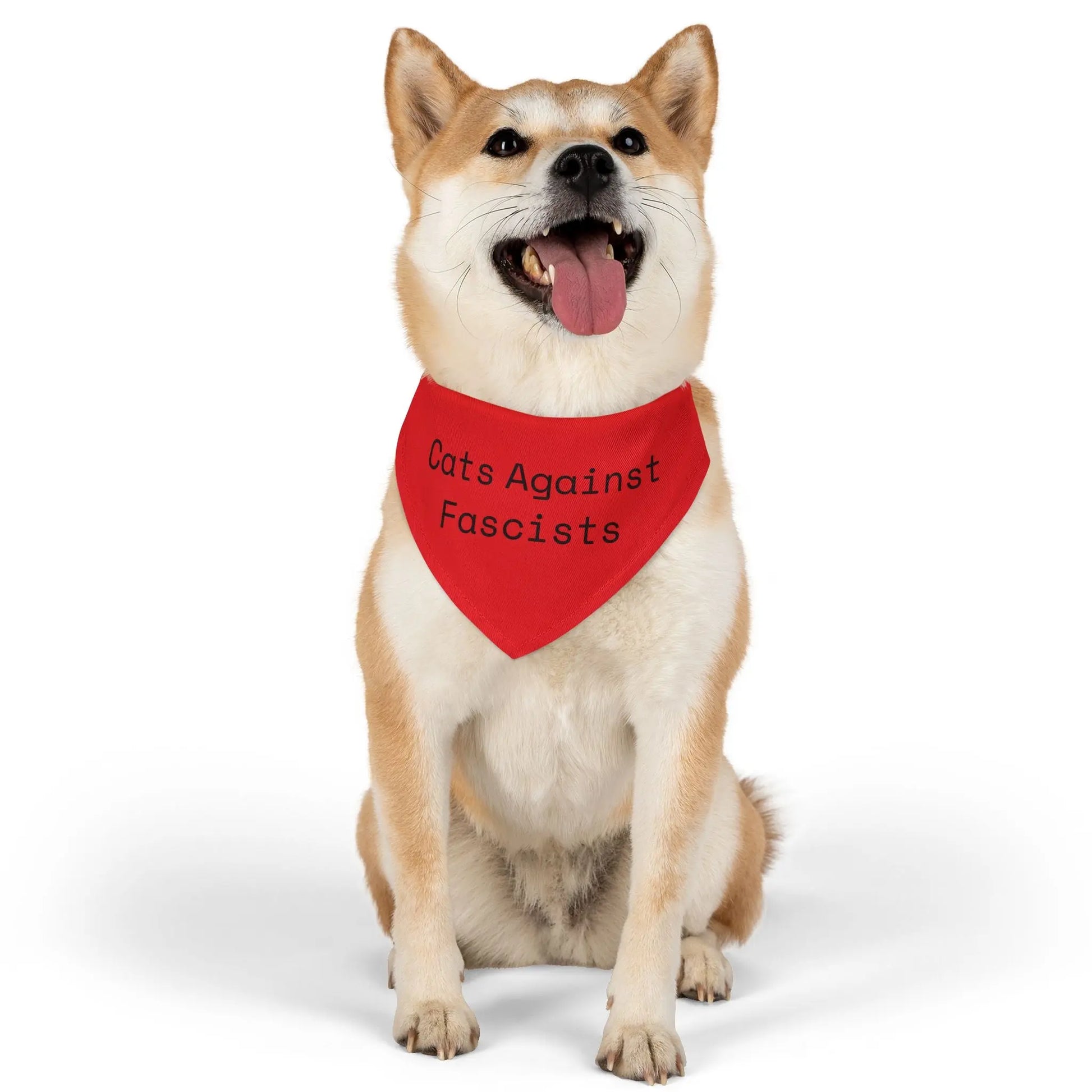"Cats Against Fascists" Pet Bandana Collar for Dogs & Cats | Rebellious Style Accessory Printify