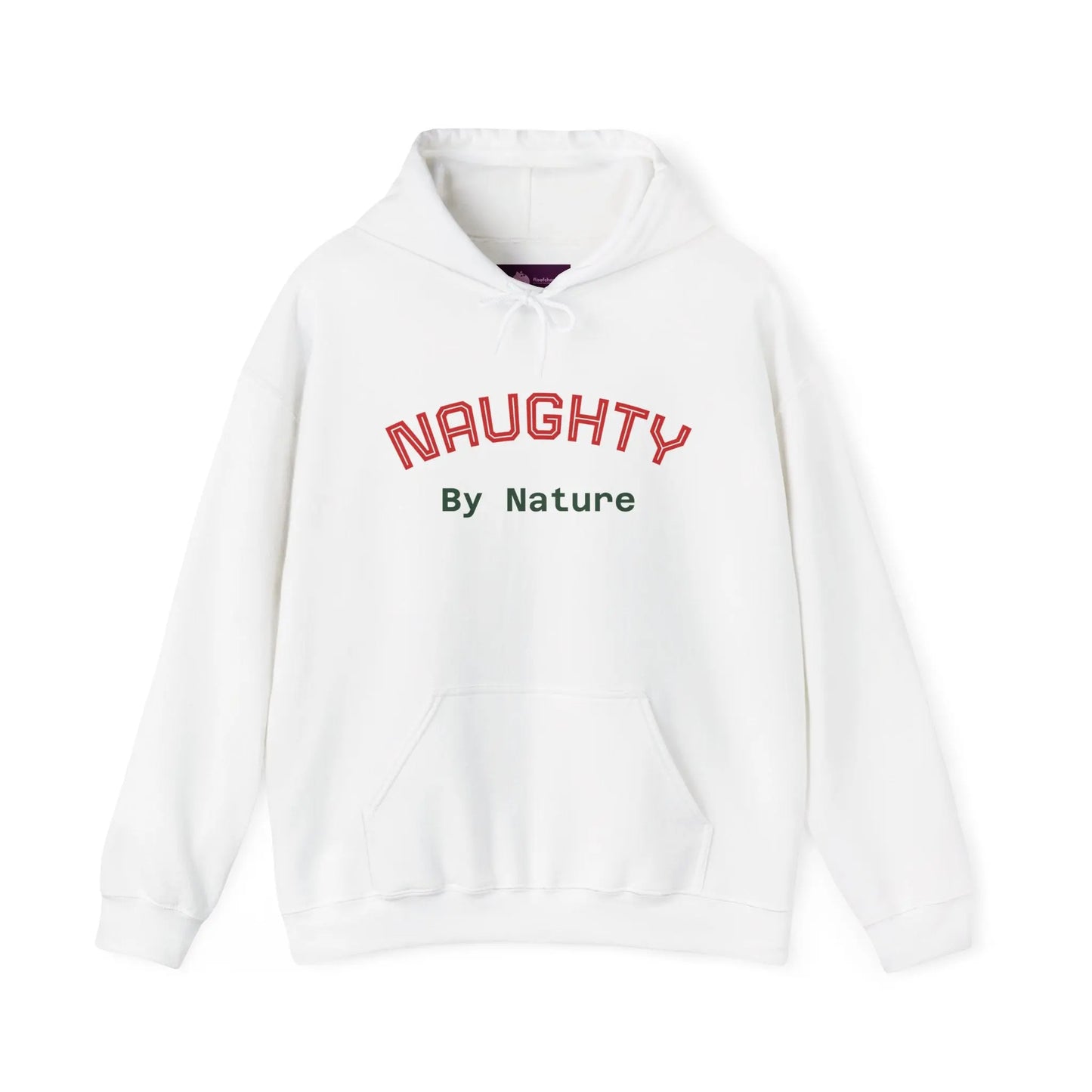 Naughty By Nature Hoodie – Cozy Casual Graphic Hooded Sweatshirt Printify