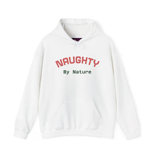 Naughty By Nature Hoodie – Cozy Casual Graphic Hooded Sweatshirt Printify