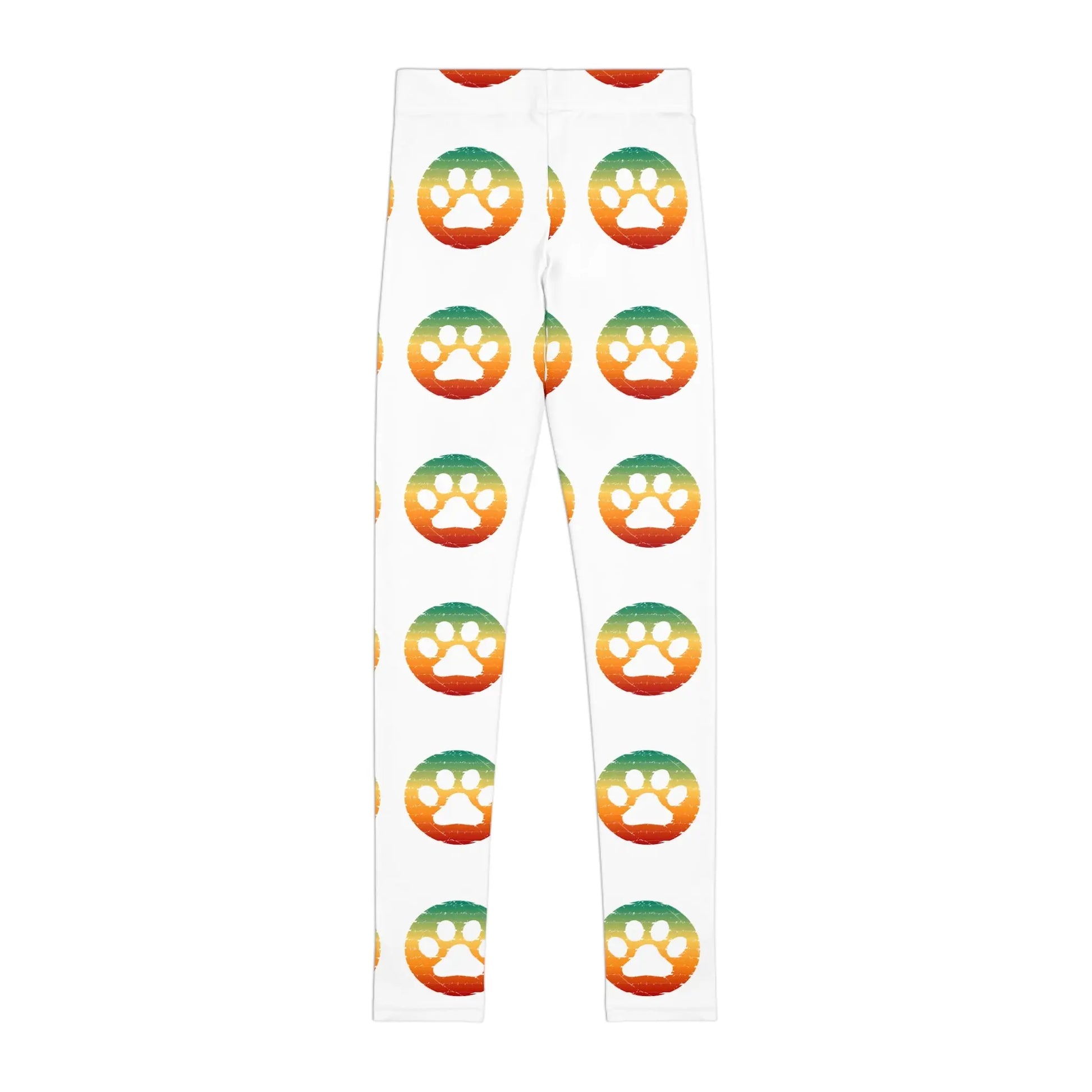 Colorful Paw Print Youth Leggings - Comfortable Activewear for Kids Printify