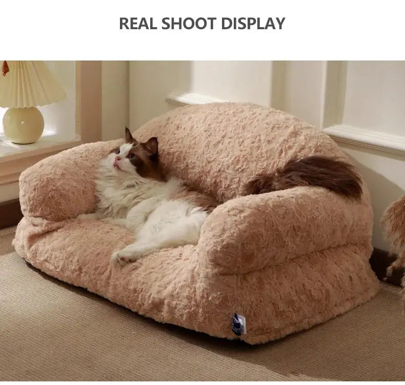 Plush Pet Sofa Bed - All-season Non-slip Bottom Durable And Scratch-resistant Suitable For Dogs And Cats