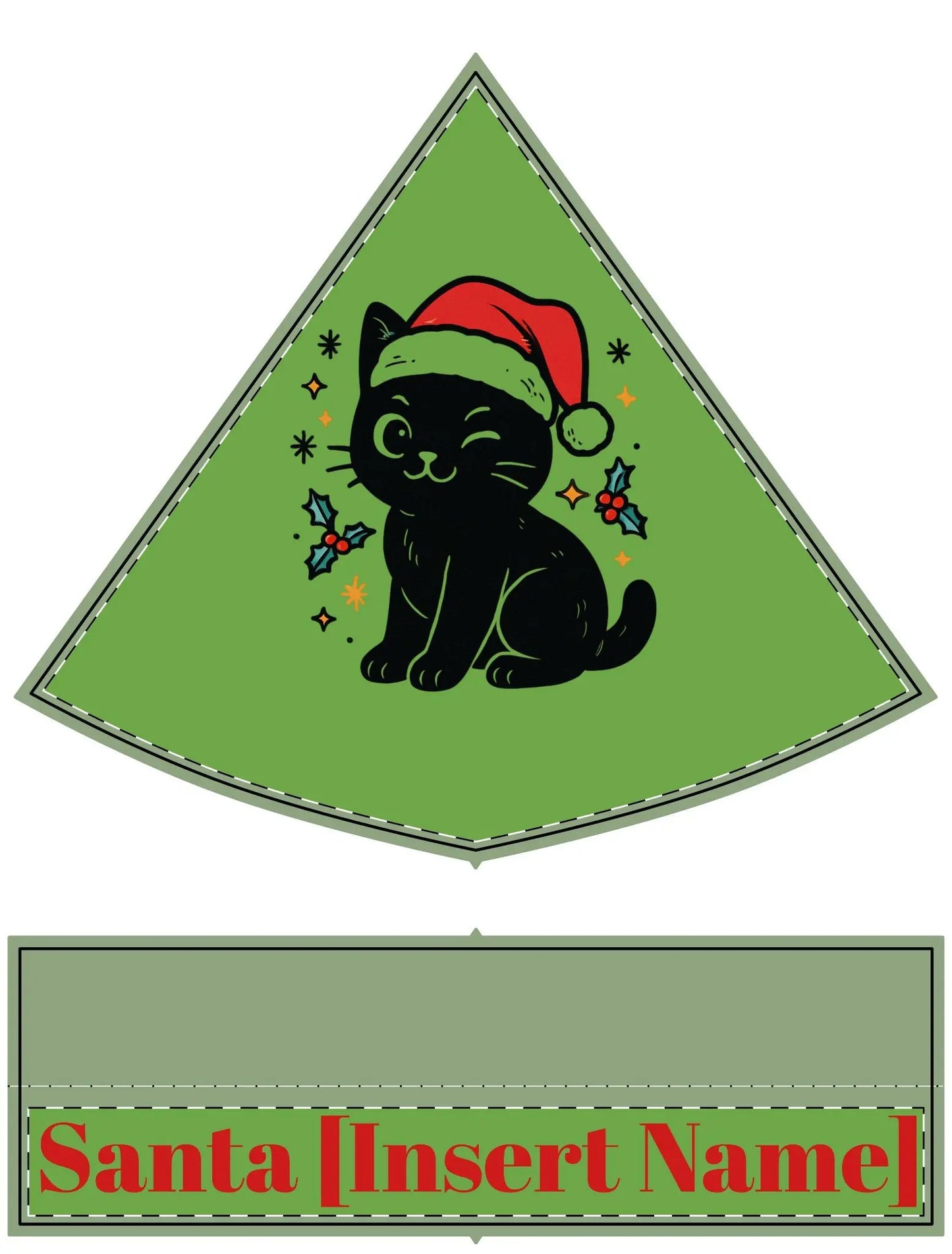 Cat Santa Hat Topper – Personalized "Santa [Insert Name]" Holiday Hat Printify