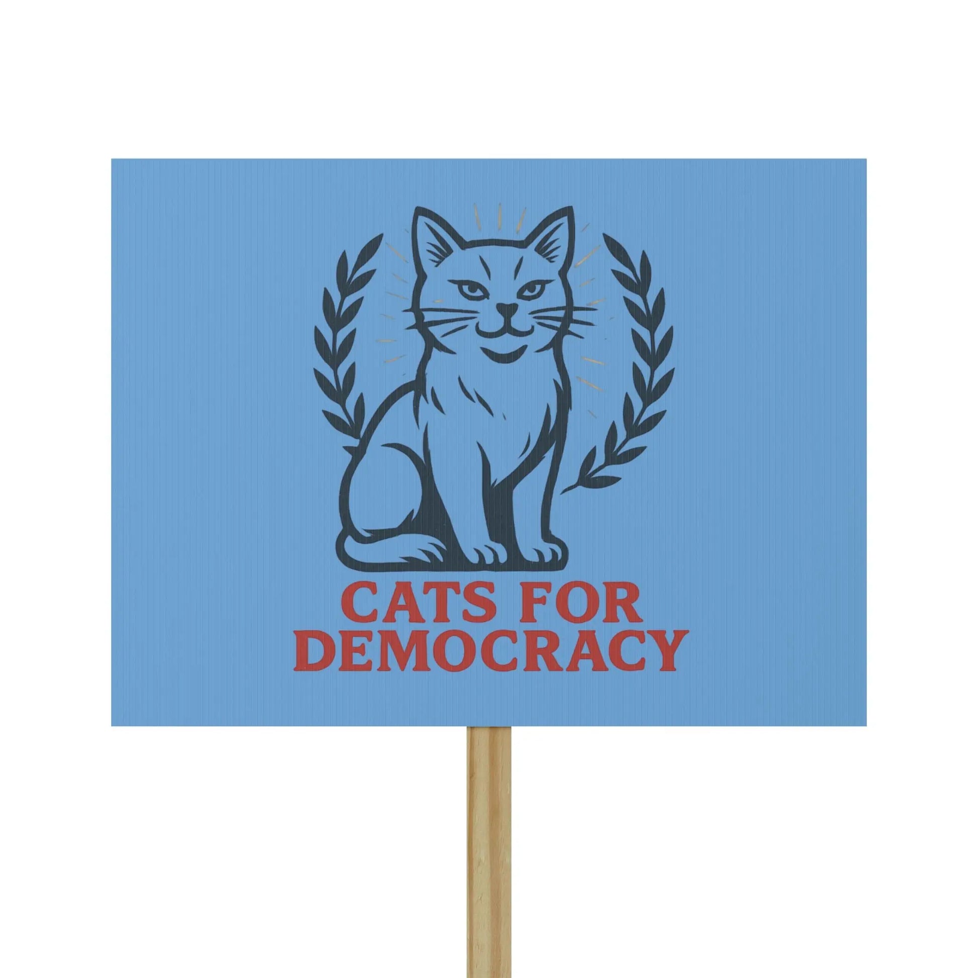 Protest Sign - "Cats for Democracy" Political Rally Placard Printify