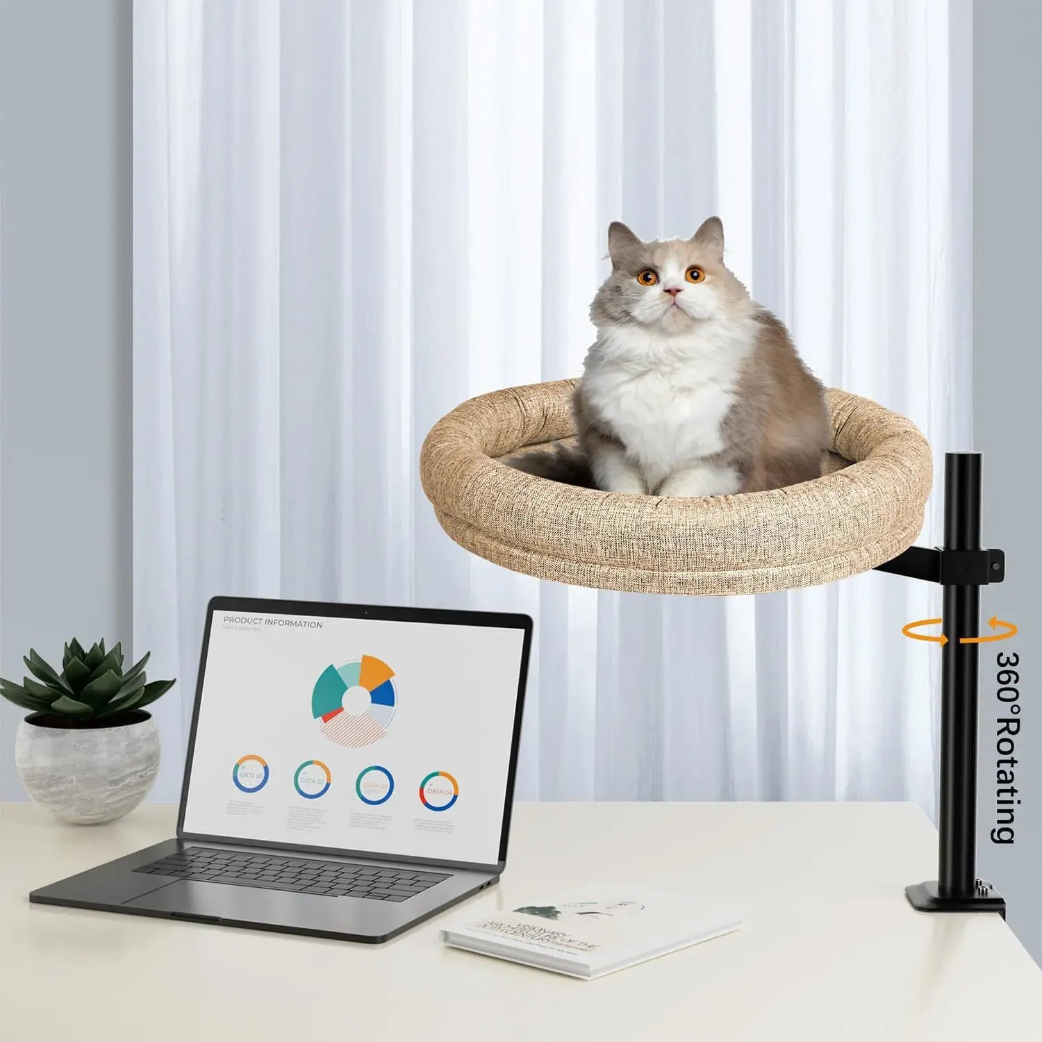 Cat Nest Round Rotating Adjustable Height