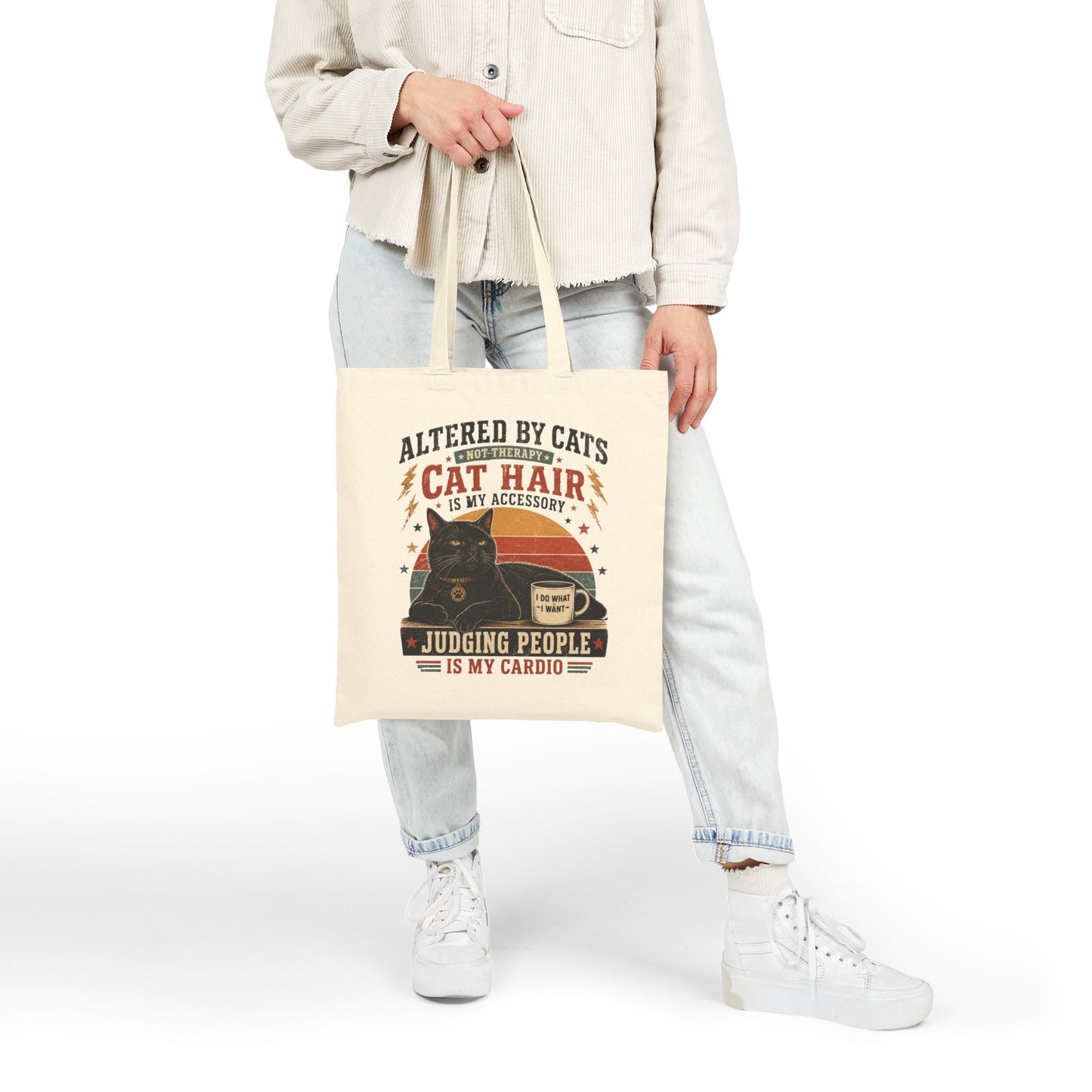 Cat Lover Tote Bag – "Cat Hair Is My Accessory" Canvas Shopper