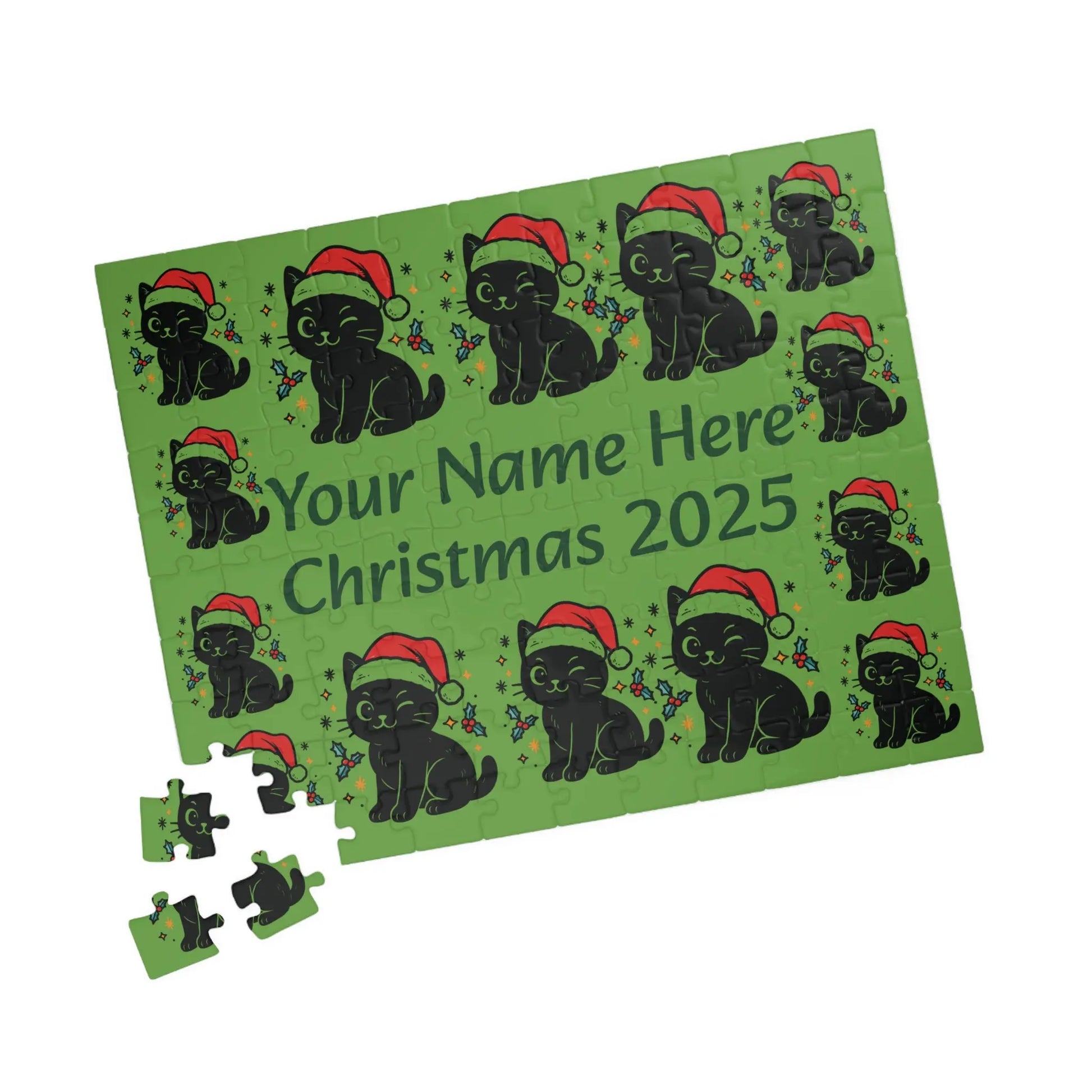 Personalized Christmas Puppy Puzzle Printify
