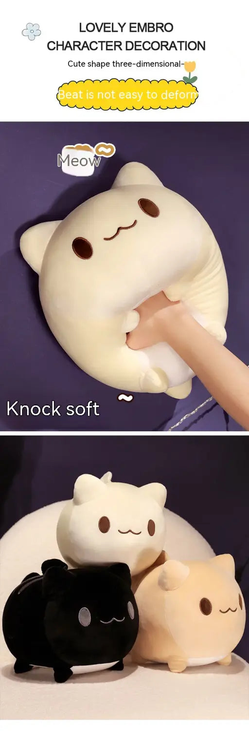 Cartoon Cute Fishtail Cat Plush Toy Accompany Doll Girl Bed Sofa Doll Birthday Gift