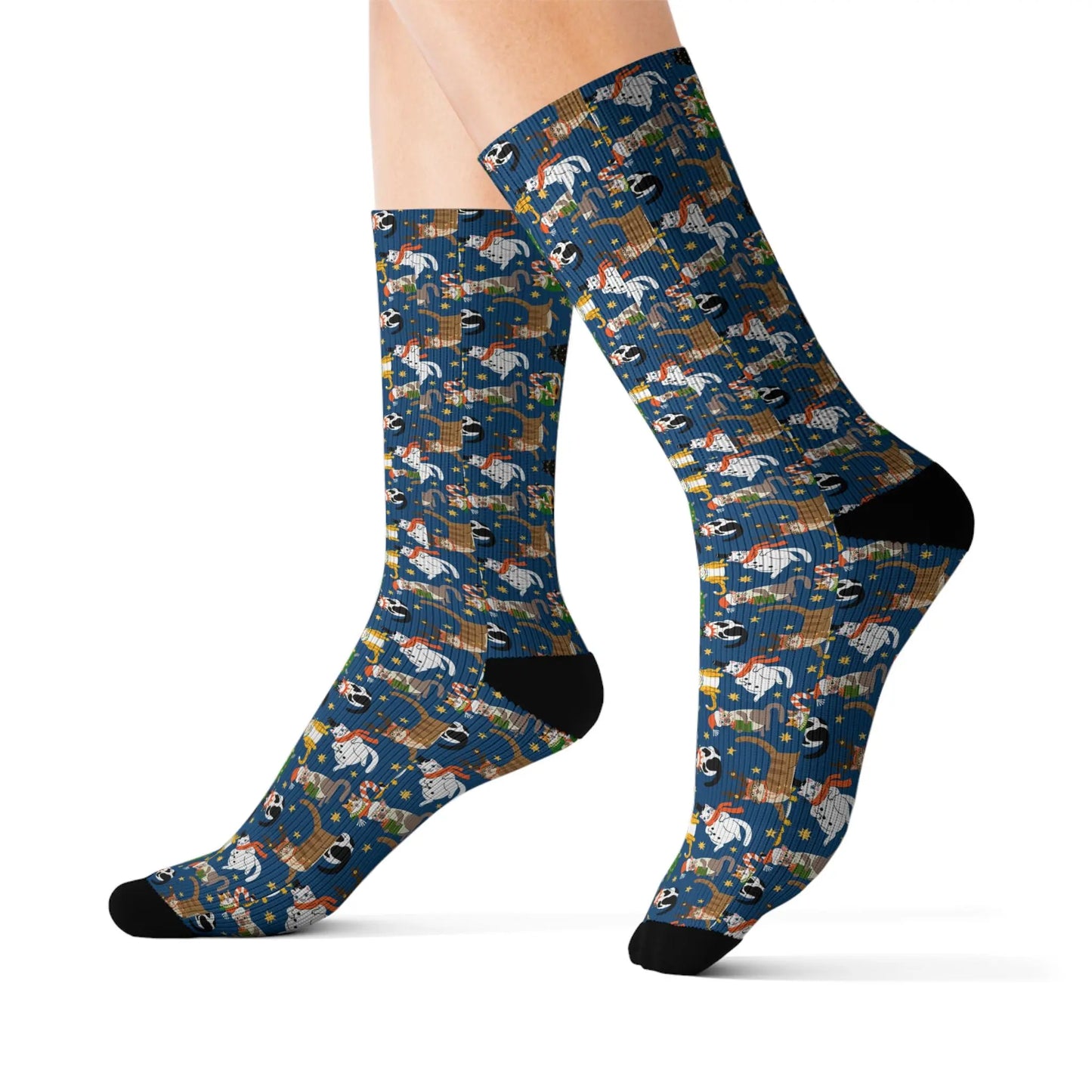 Cat Pattern Sublimation Socks Printify