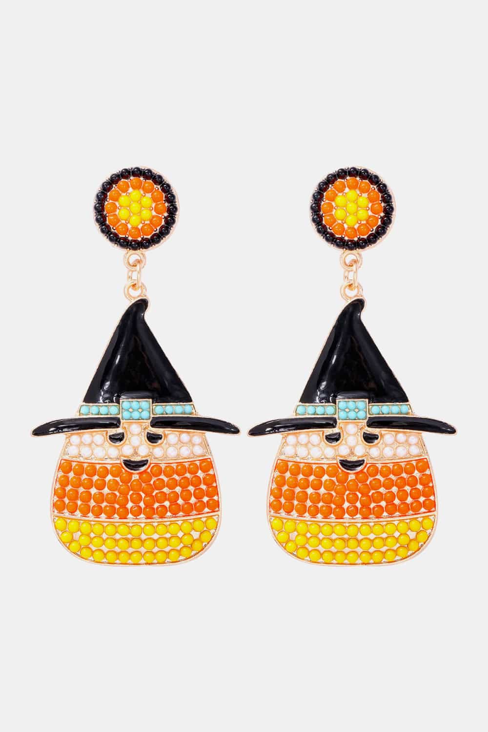 Witch's Hat Shape Synthetic Pearl Dangle Earrings - FloofChonk