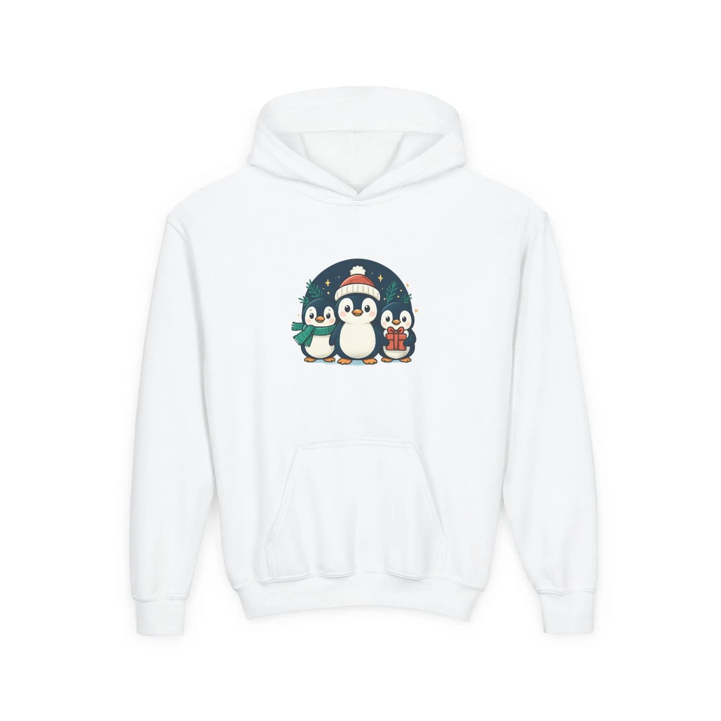 Kids Penguin Family Hoodie — Cute Holiday Winter Graphic Sweatshirt Printify
