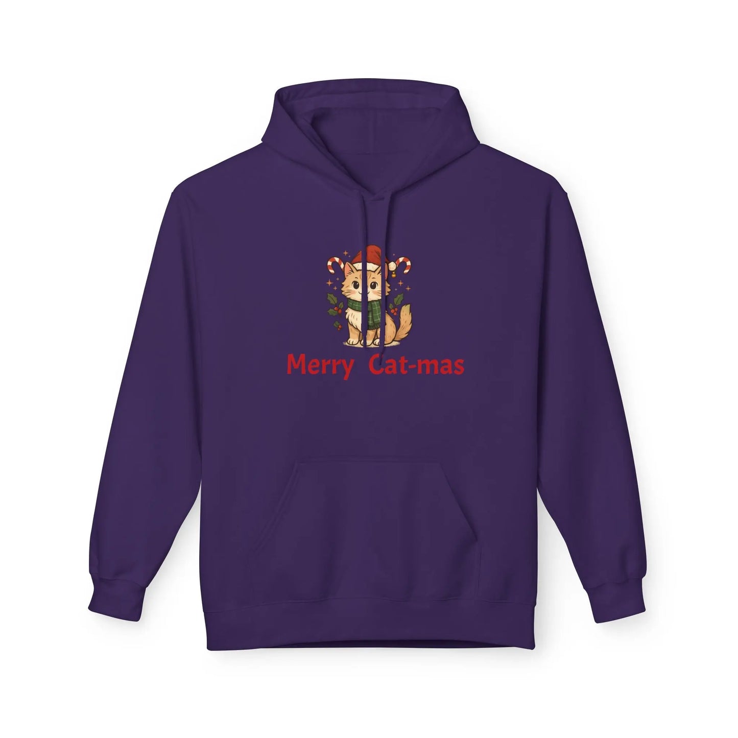 Christmas Cat Hoodie — "Merry Cat-mas" Festive Holiday Pullover Printify